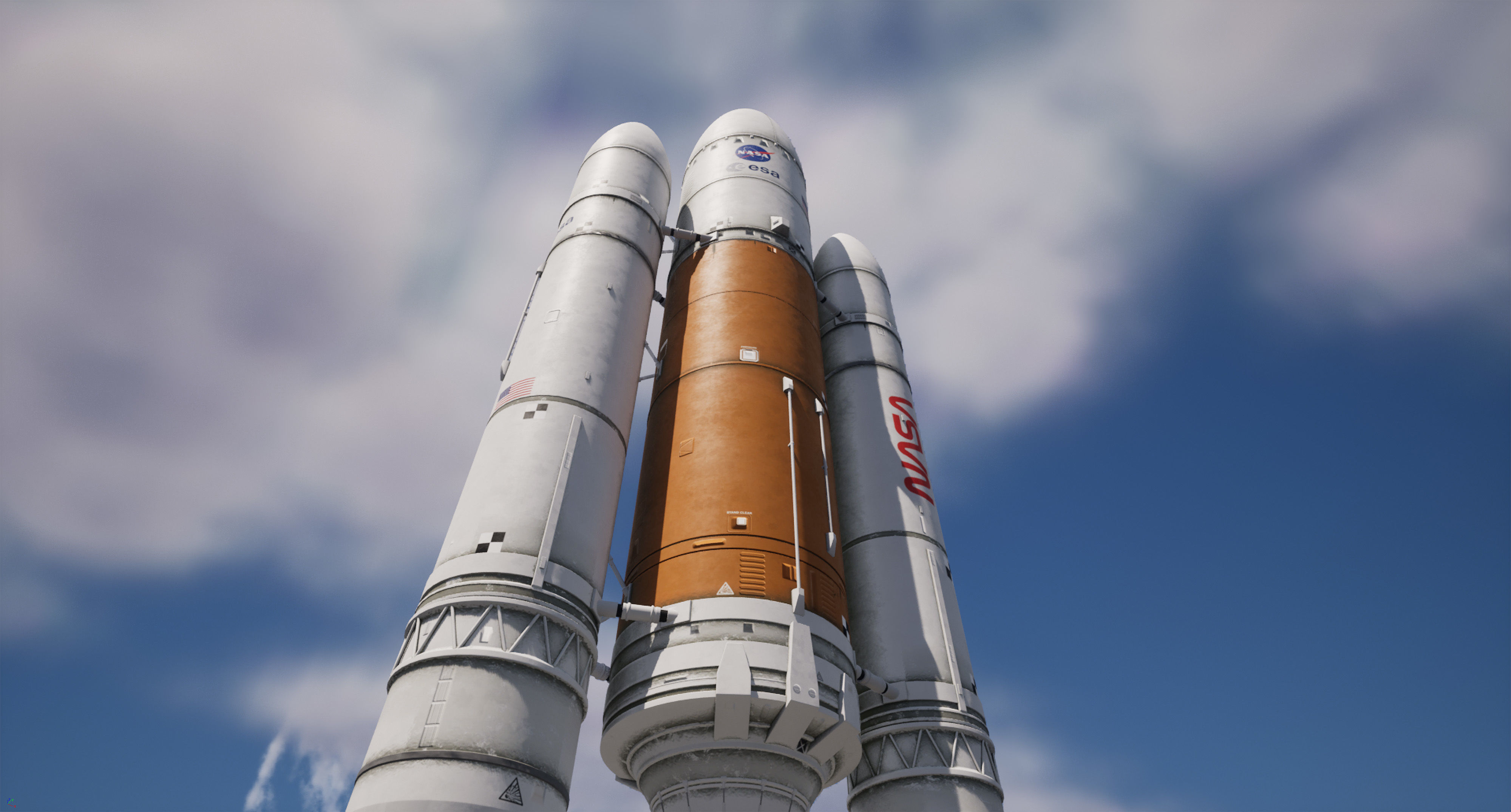 Rocket spaceship - With engine and Satellite 3D model_2