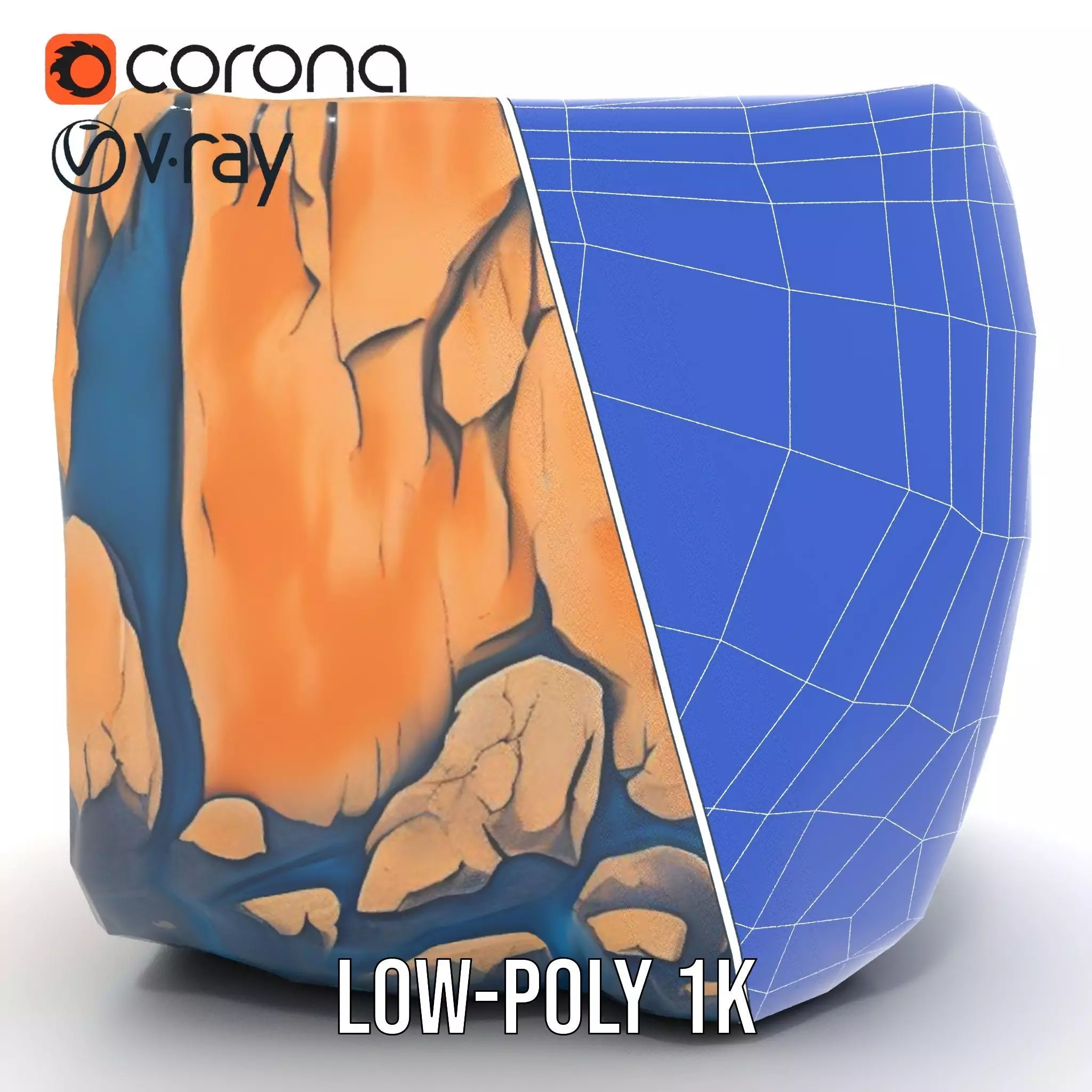 Vibrant Waterfall Terrain model pack Low-poly 3D model_30