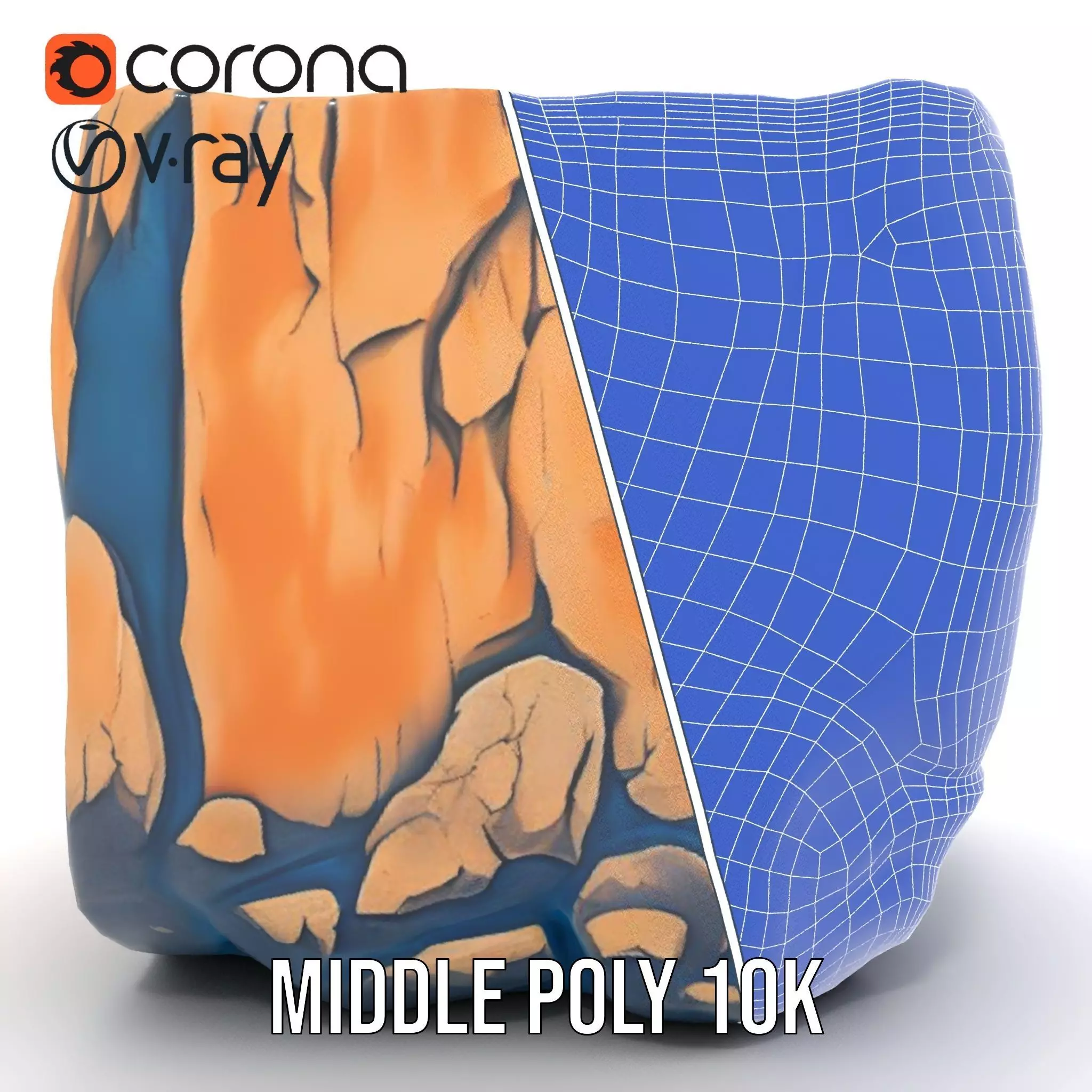 Vibrant Waterfall Terrain model pack Low-poly 3D model_29