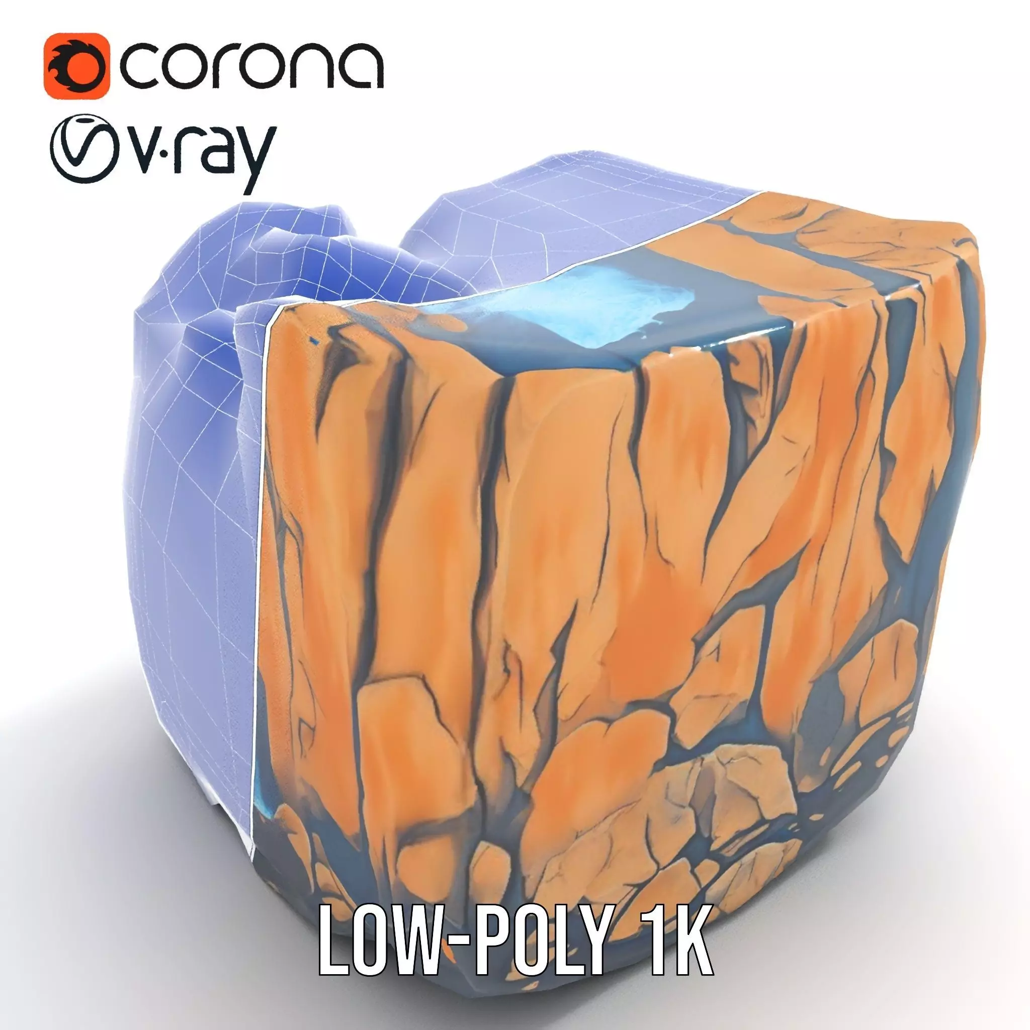 Vibrant Waterfall Terrain model pack Low-poly 3D model_22