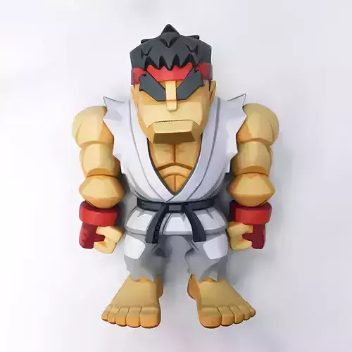 Ryu Street Fighter Red Band Low Poly Style toy