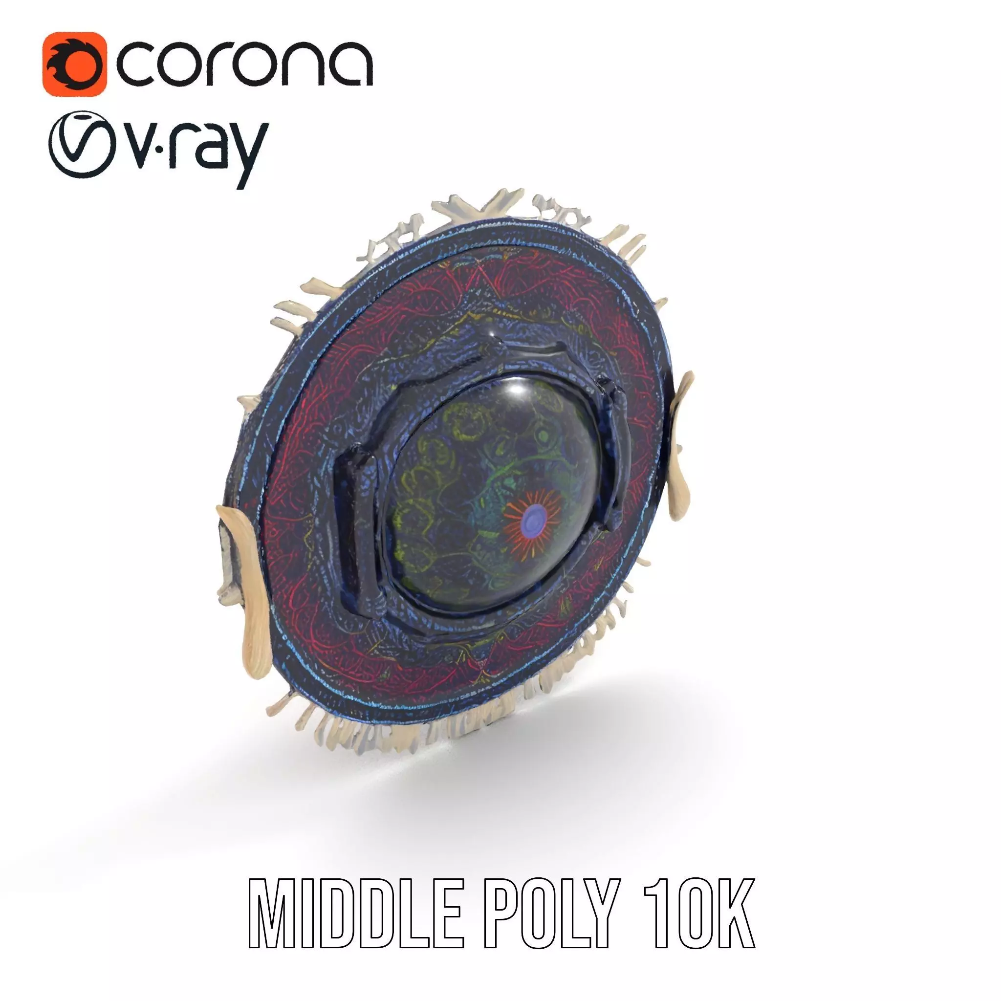 Vibrant Mandala Tapestry model pack Low-poly 3D model_6