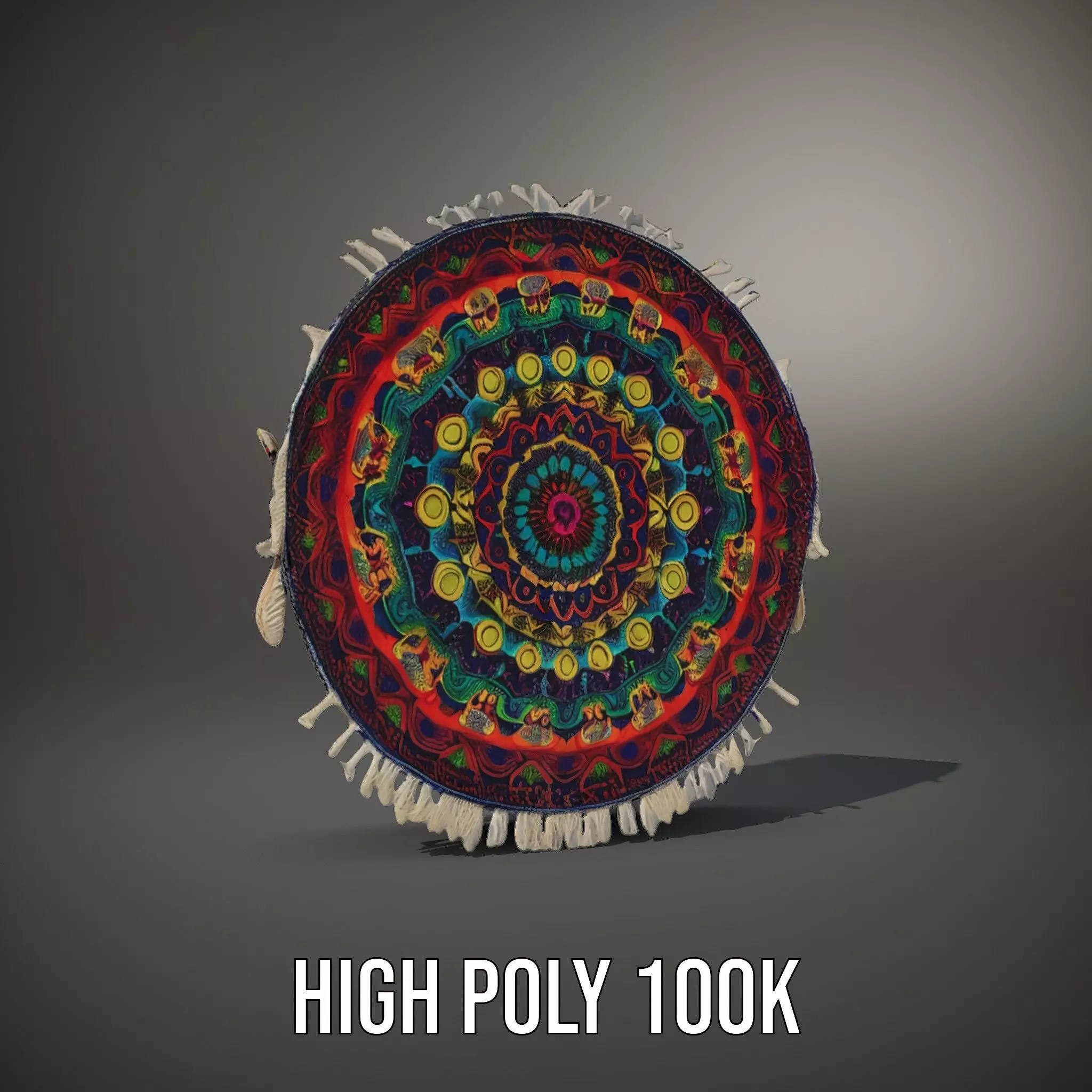 Vibrant Mandala Tapestry model pack Low-poly 3D model_8
