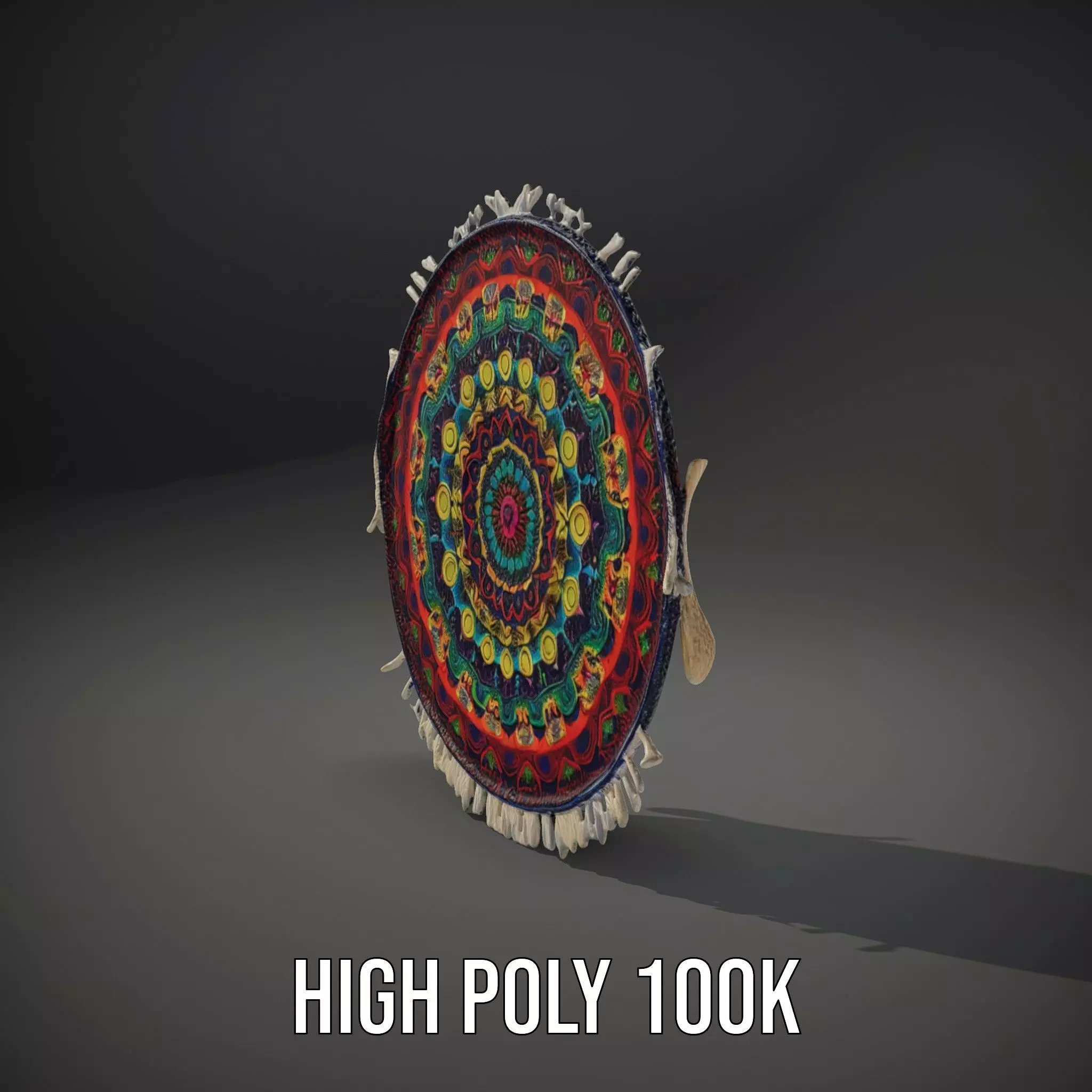 Vibrant Mandala Tapestry model pack Low-poly 3D model_10