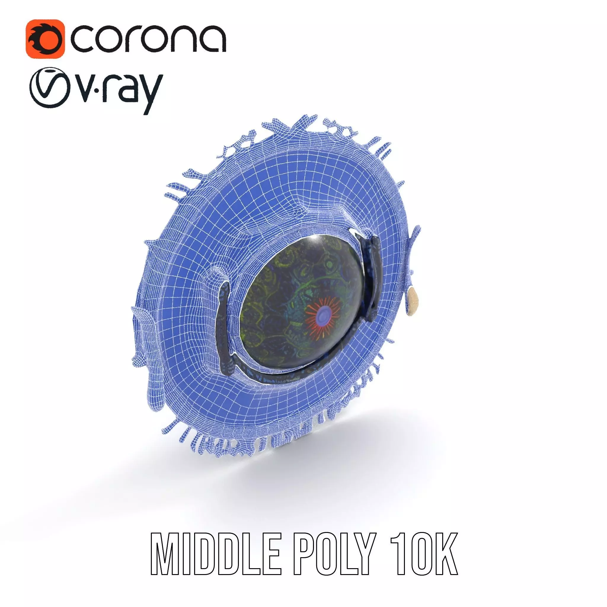 Vibrant Mandala Tapestry model pack Low-poly 3D model_16