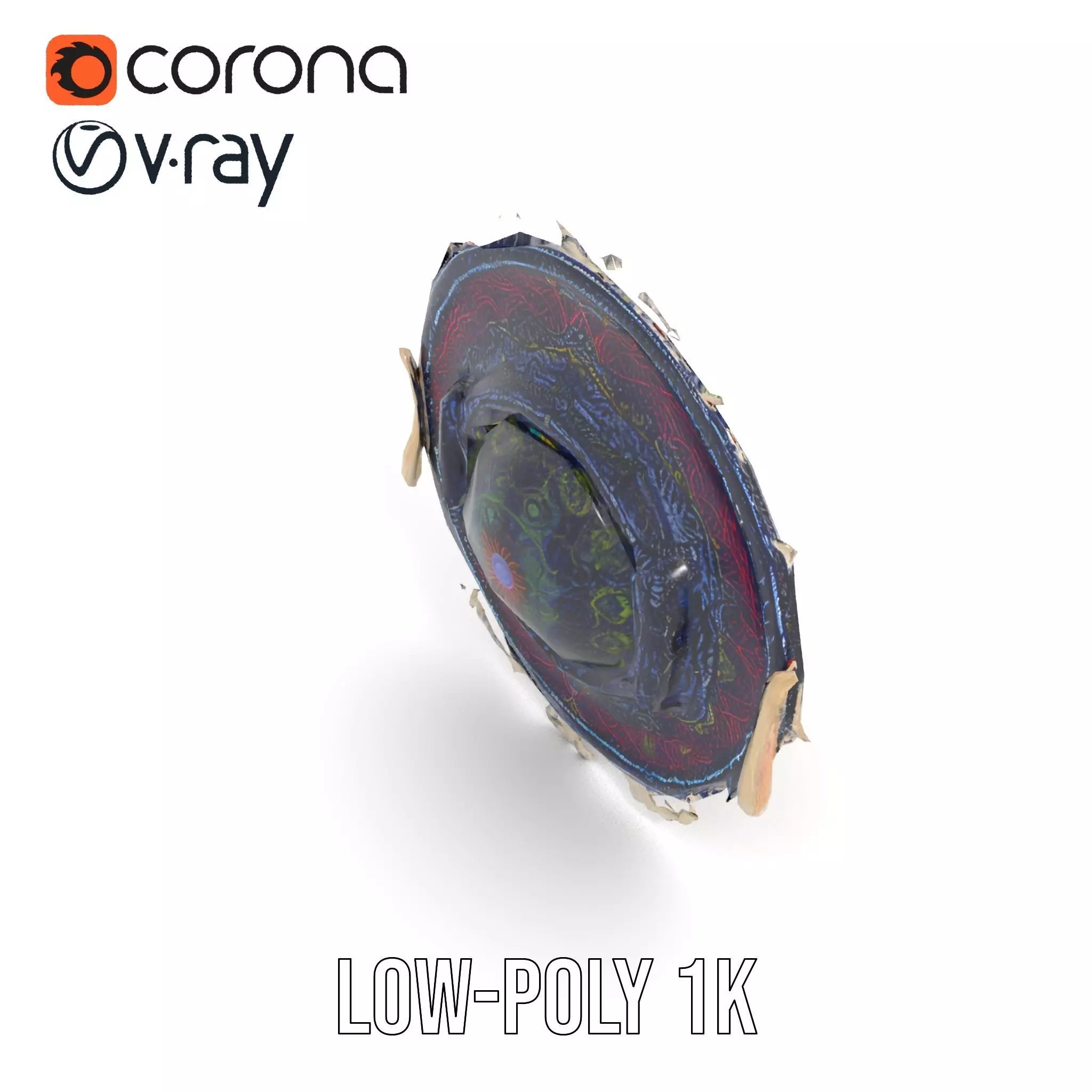 Vibrant Mandala Tapestry model pack Low-poly 3D model_9