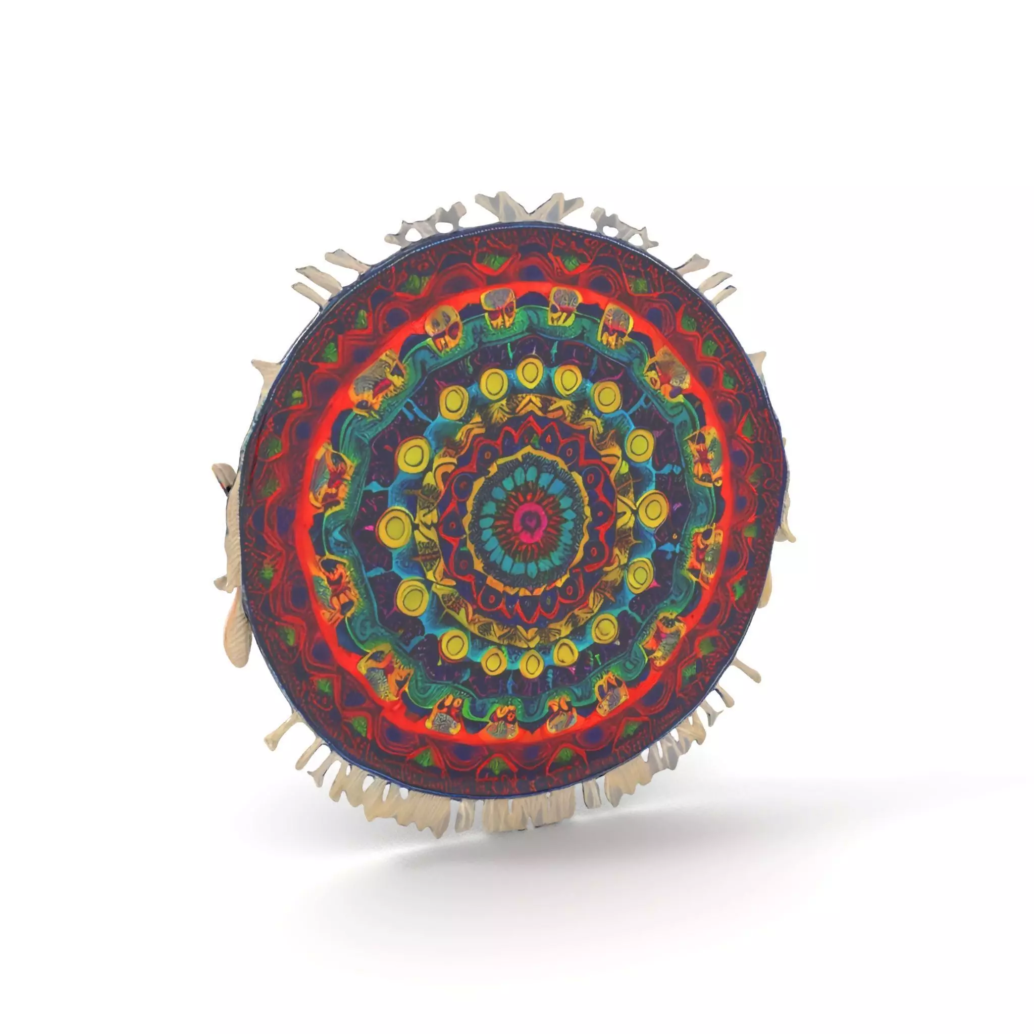 Vibrant Mandala Tapestry model pack Low-poly 3D model_0
