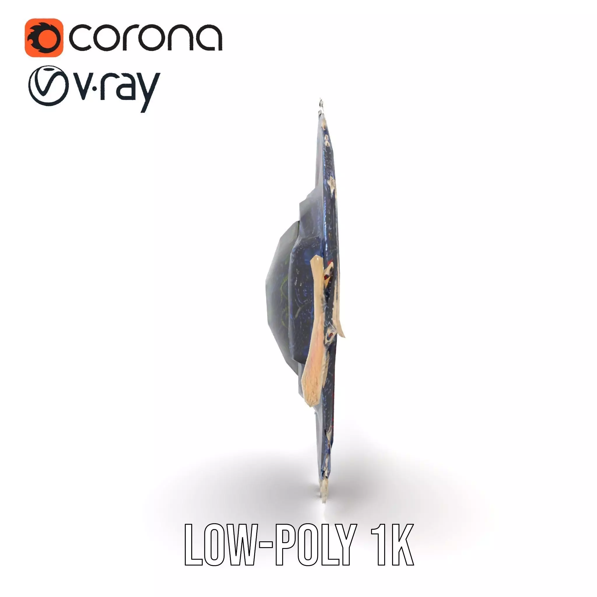 Vibrant Mandala Tapestry model pack Low-poly 3D model_17