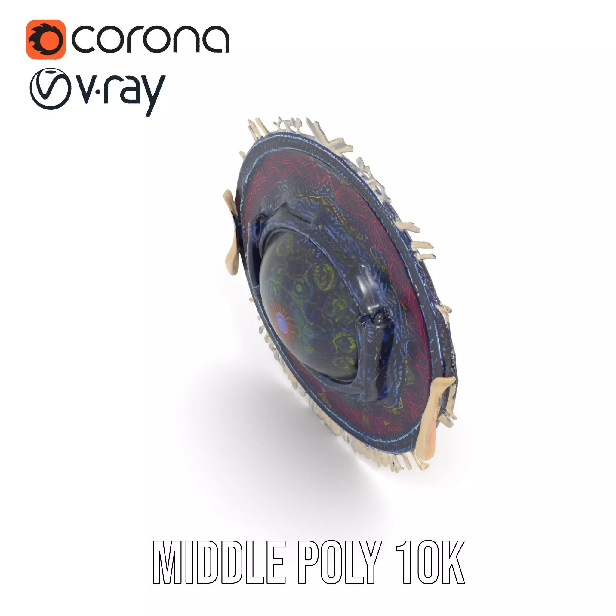 Vibrant Mandala Tapestry model pack Low-poly 3D model_5