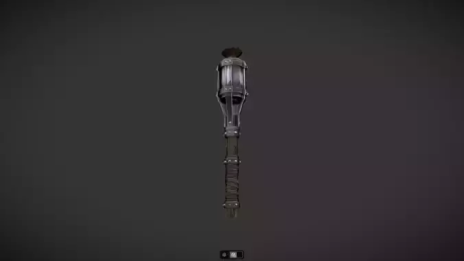 Medieval-style torch with wooden handle