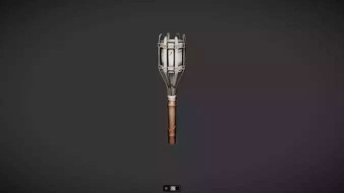 medieval torch with metal cage