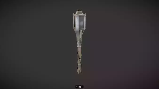 Medieval torch with metal and wood