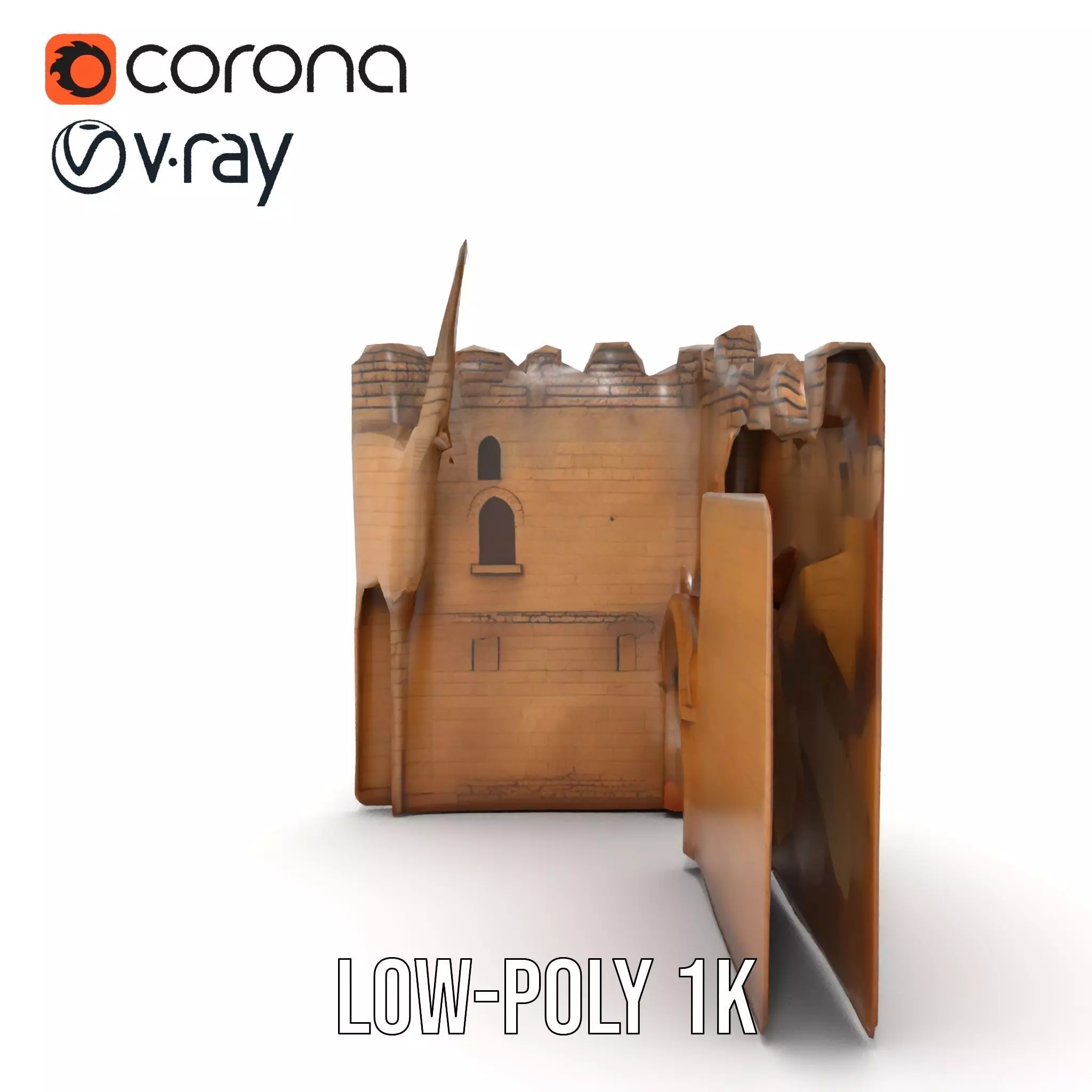 Medieval Stone Gate model pack Low-poly 3D model_17