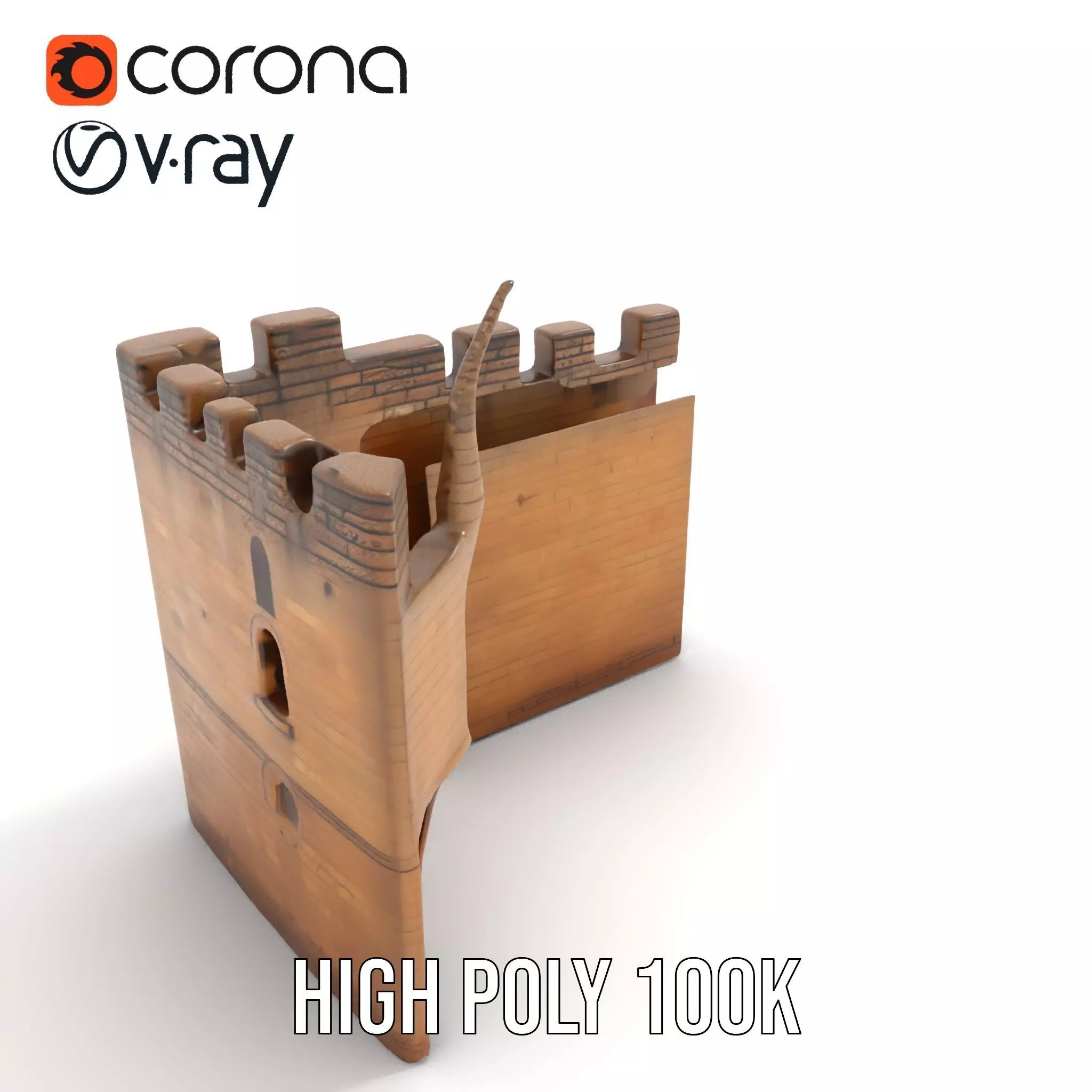 Medieval Stone Gate model pack Low-poly 3D model_20