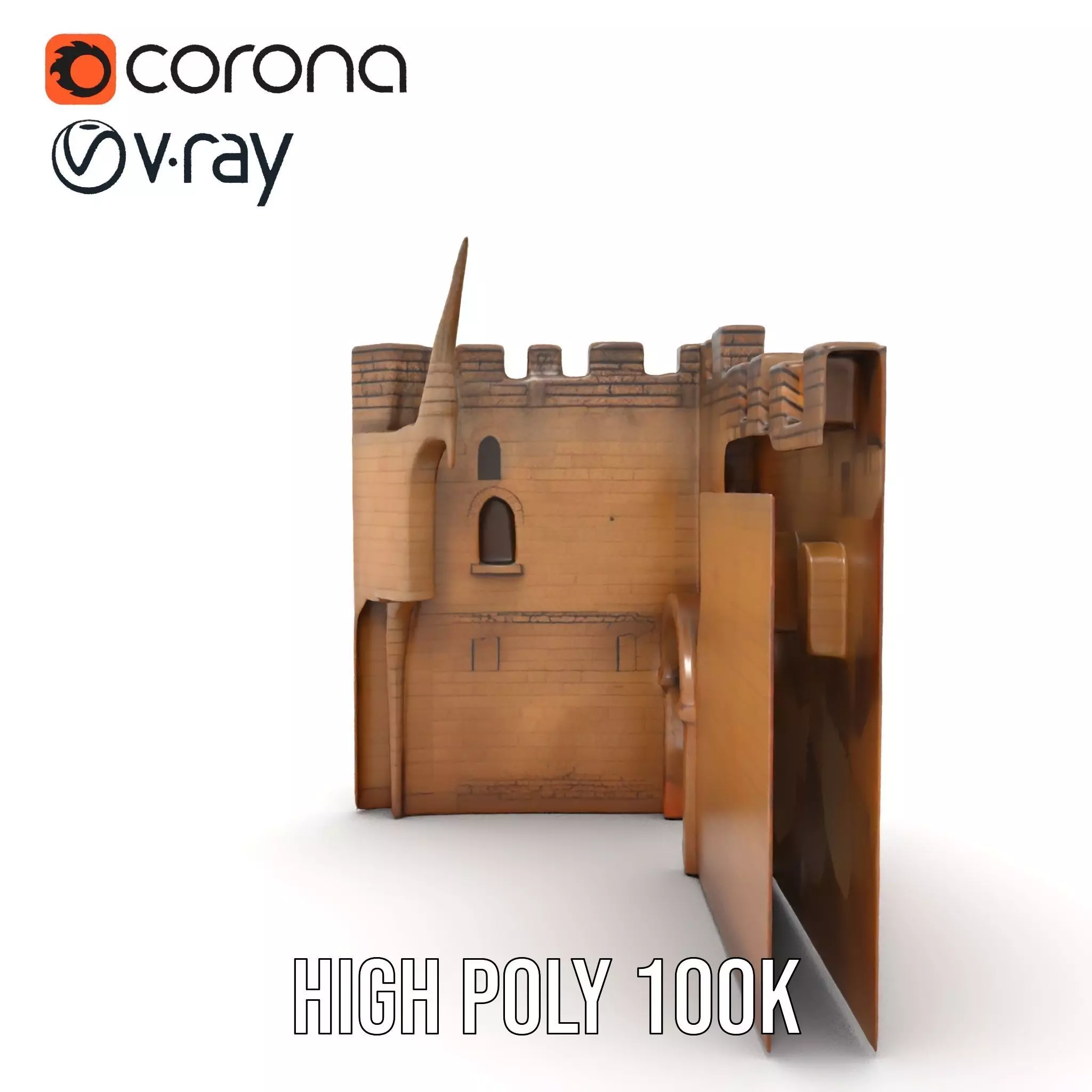 Medieval Stone Gate model pack Low-poly 3D model_23