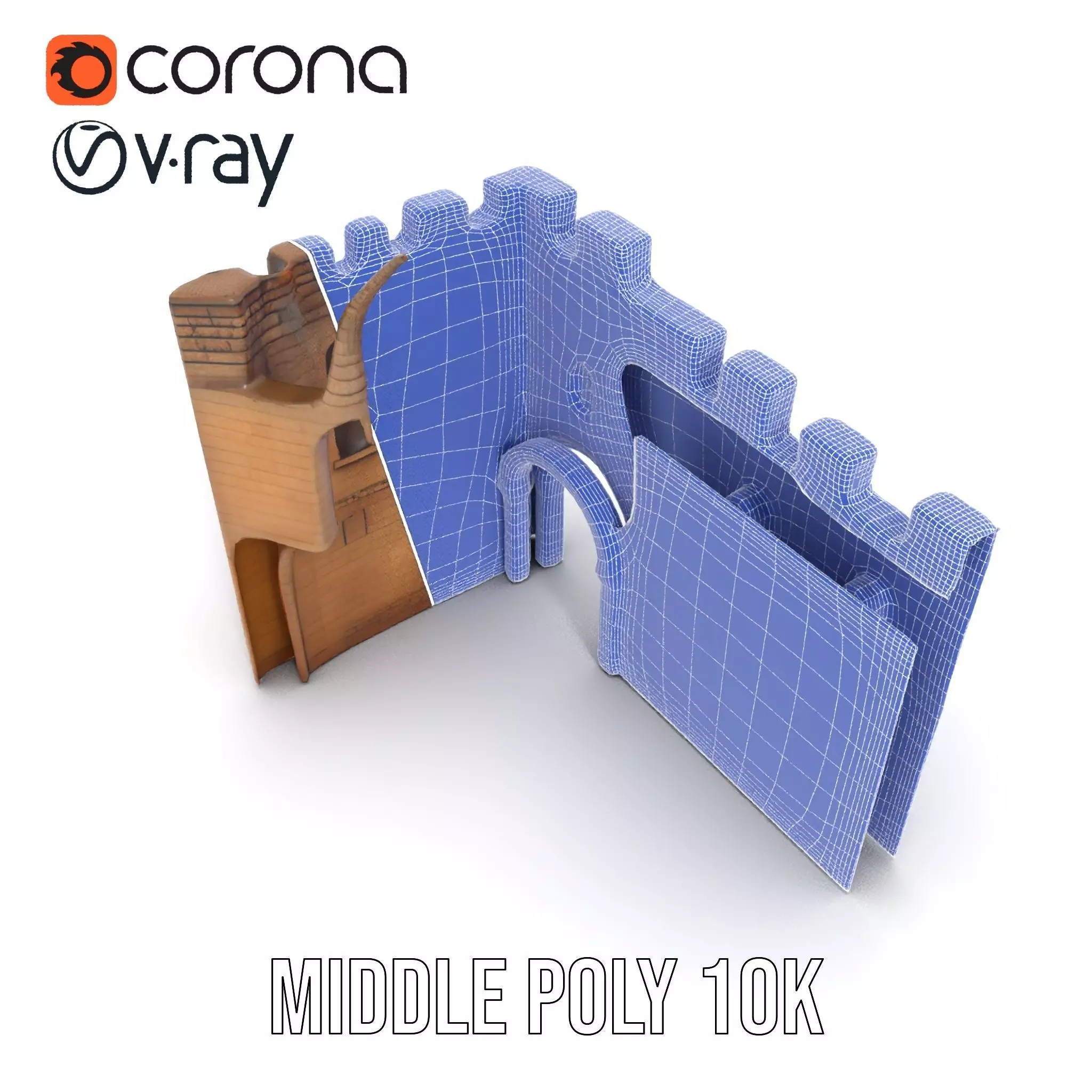 Medieval Stone Gate model pack Low-poly 3D model_29