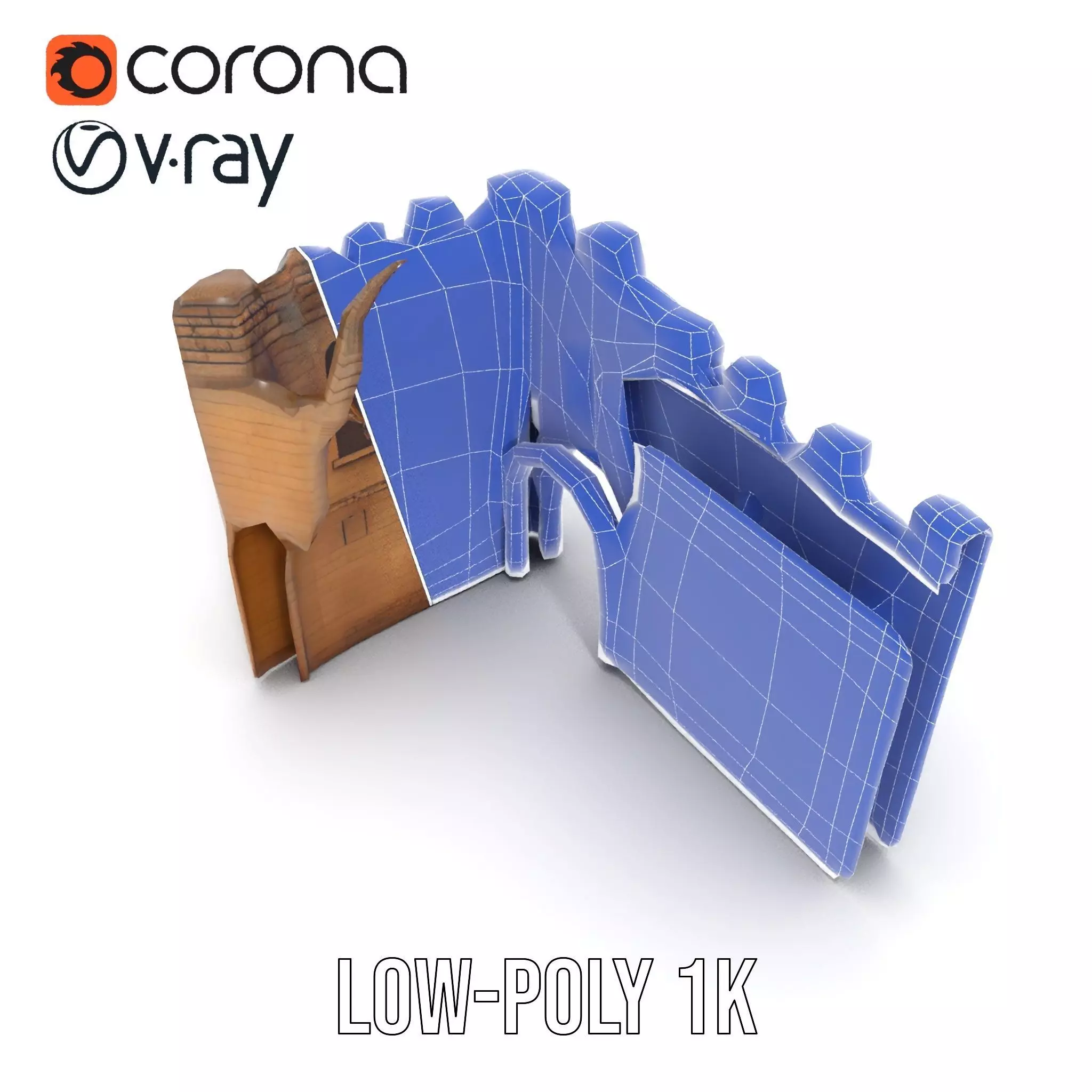 Medieval Stone Gate model pack Low-poly 3D model_14