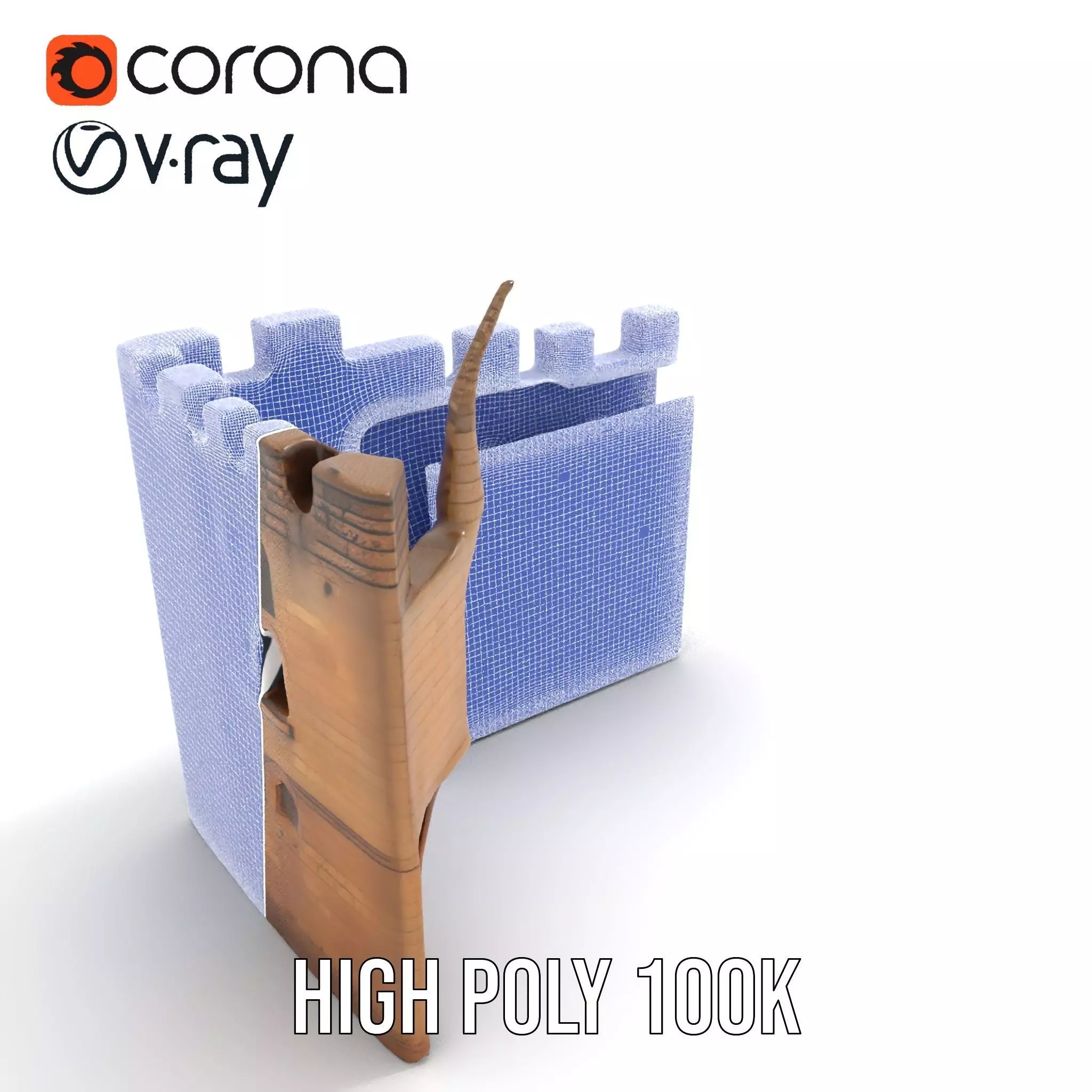 Medieval Stone Gate model pack Low-poly 3D model_32