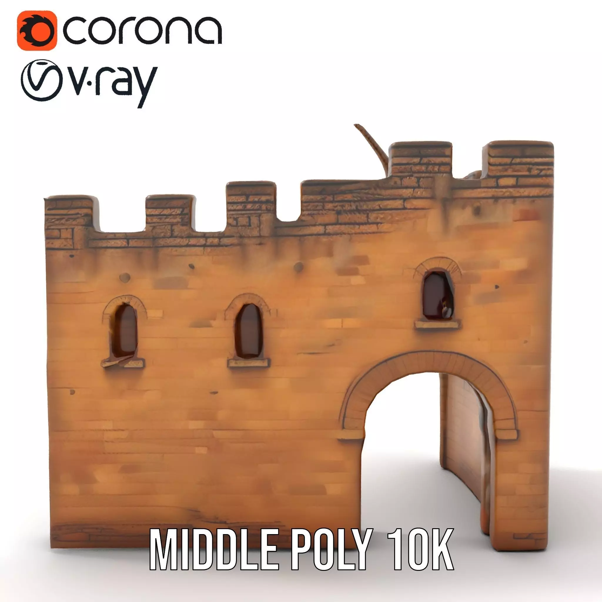 Medieval Stone Gate model pack Low-poly 3D model_5