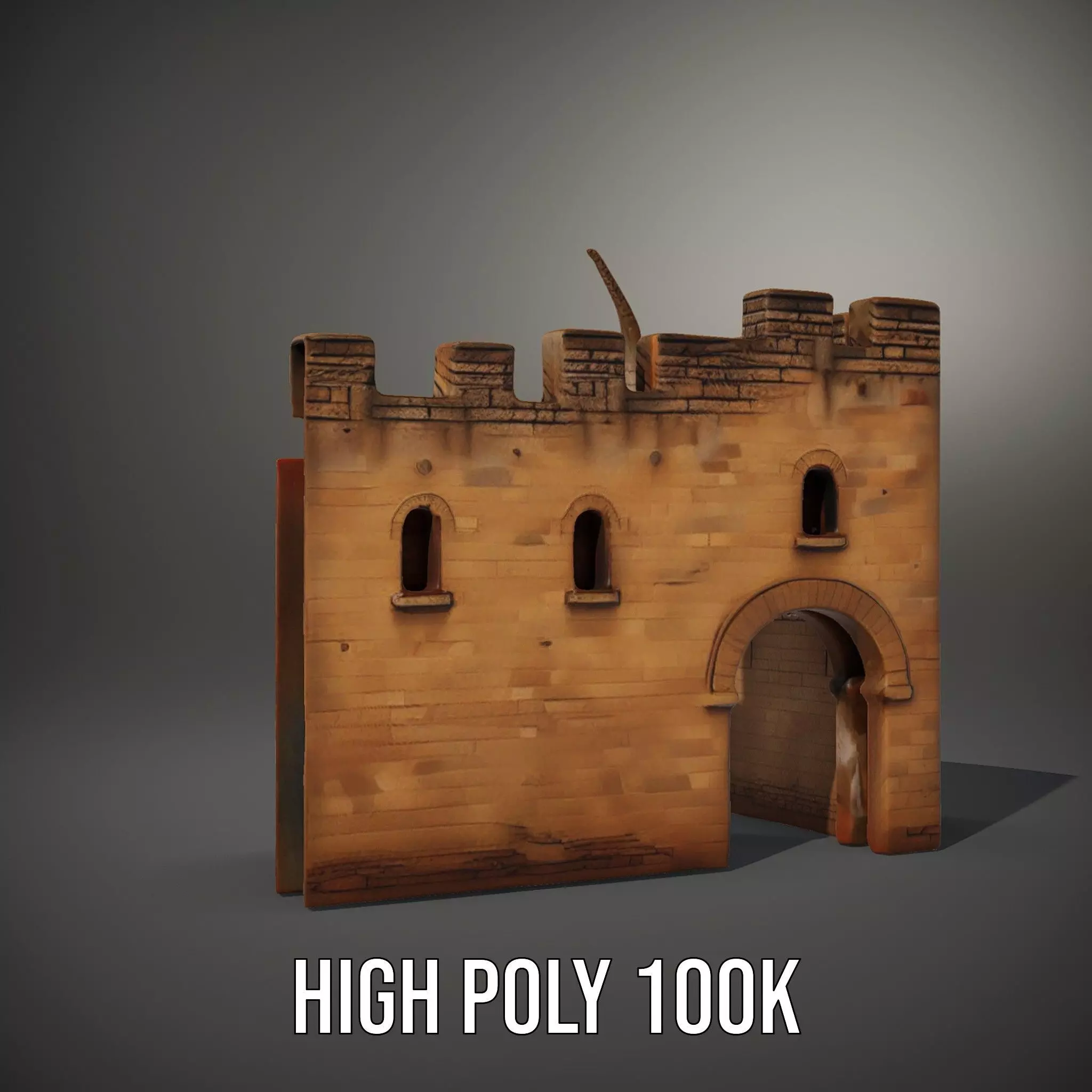 Medieval Stone Gate model pack Low-poly 3D model_8