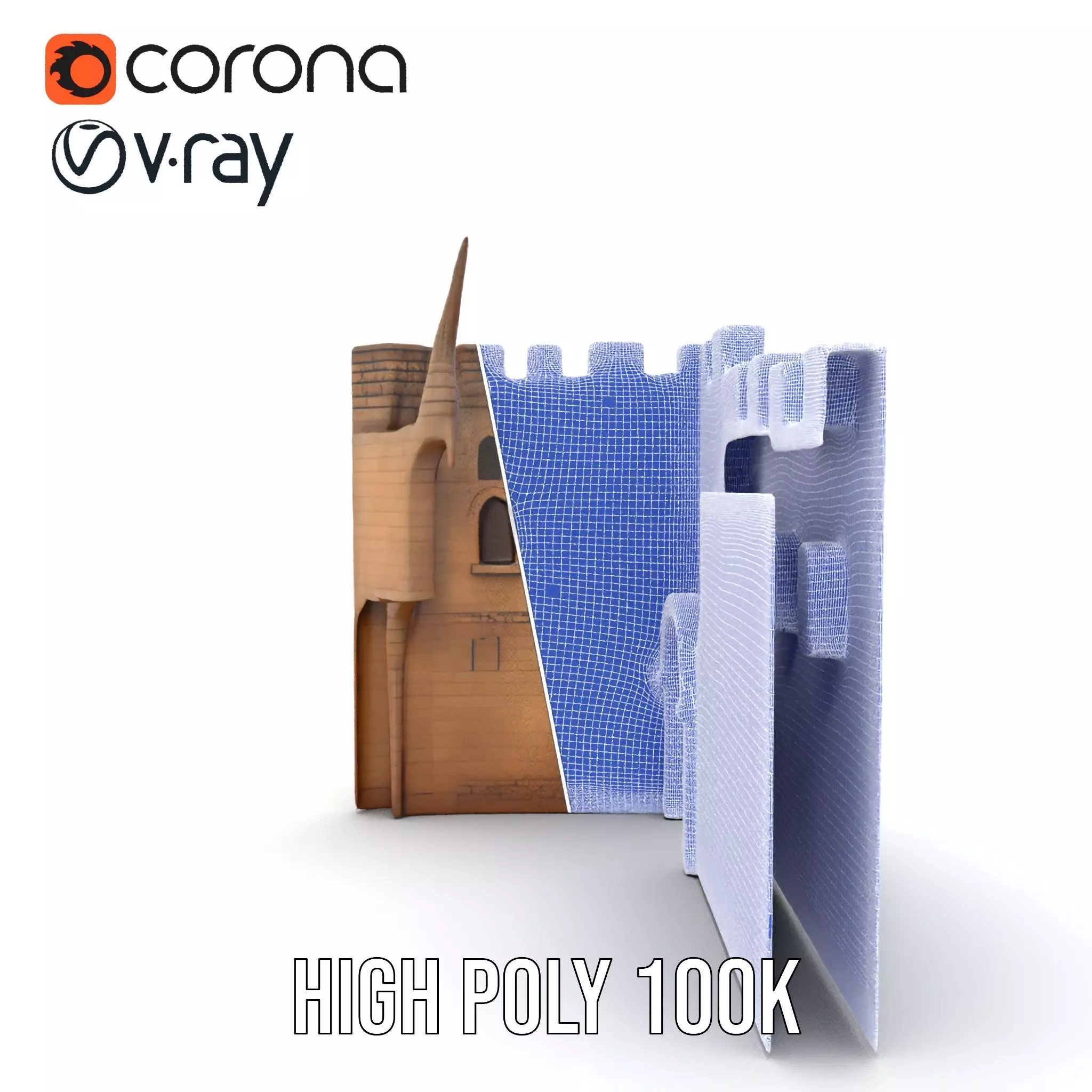 Medieval Stone Gate model pack Low-poly 3D model_31