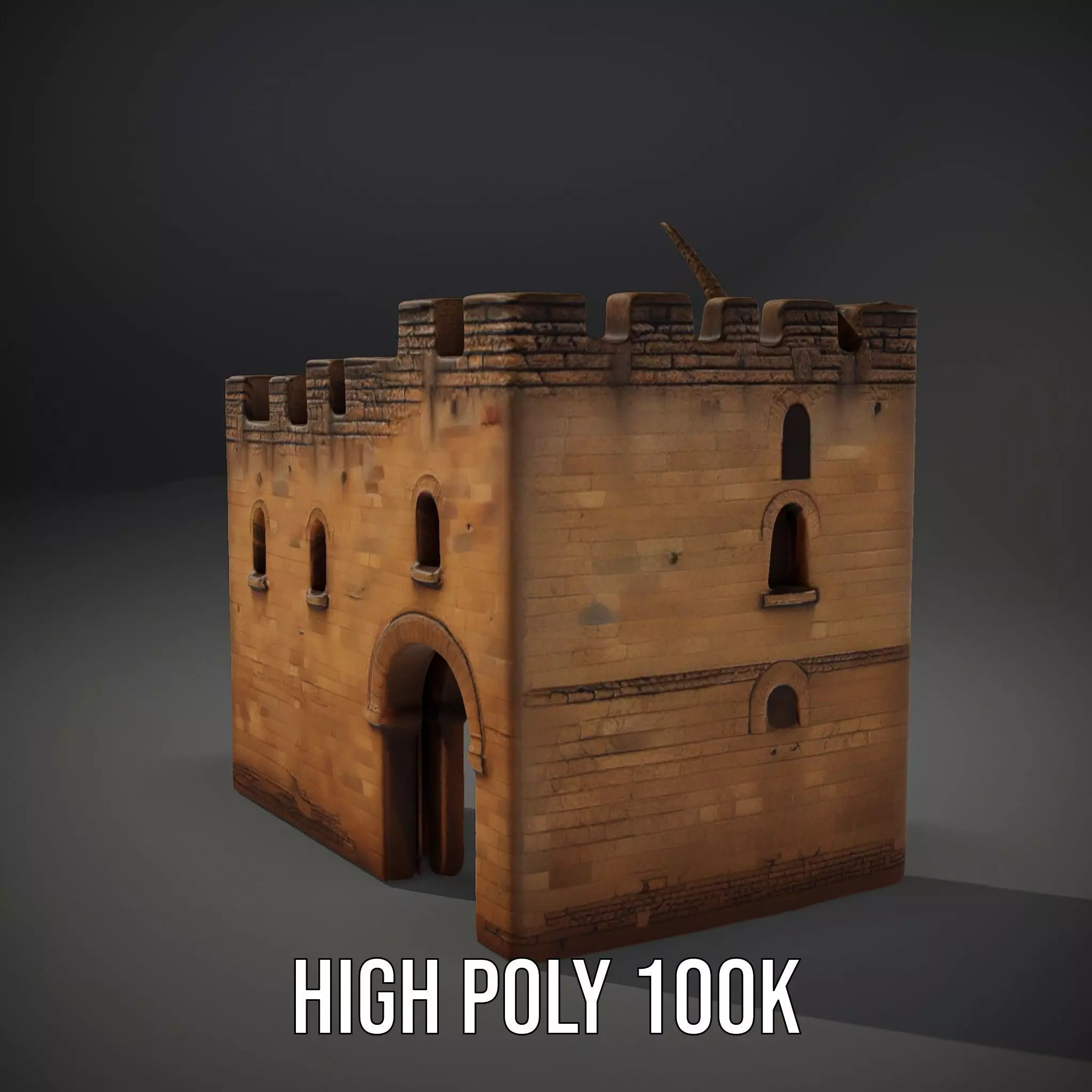 Medieval Stone Gate model pack Low-poly 3D model_10
