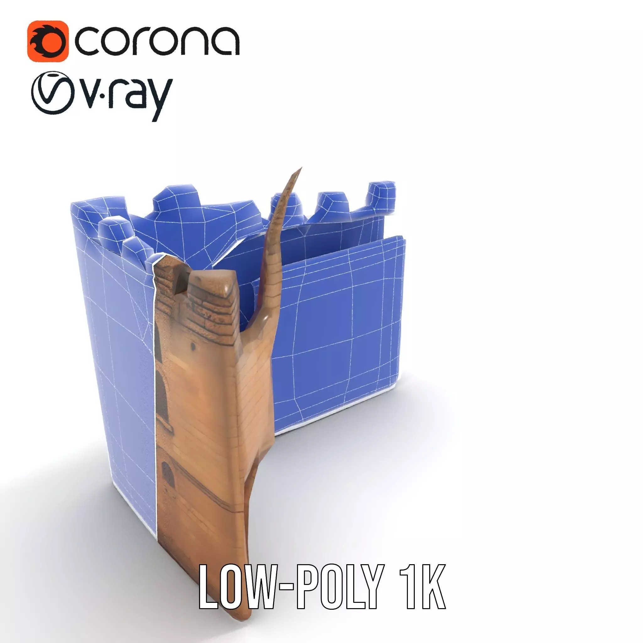 Medieval Stone Gate model pack Low-poly 3D model_30