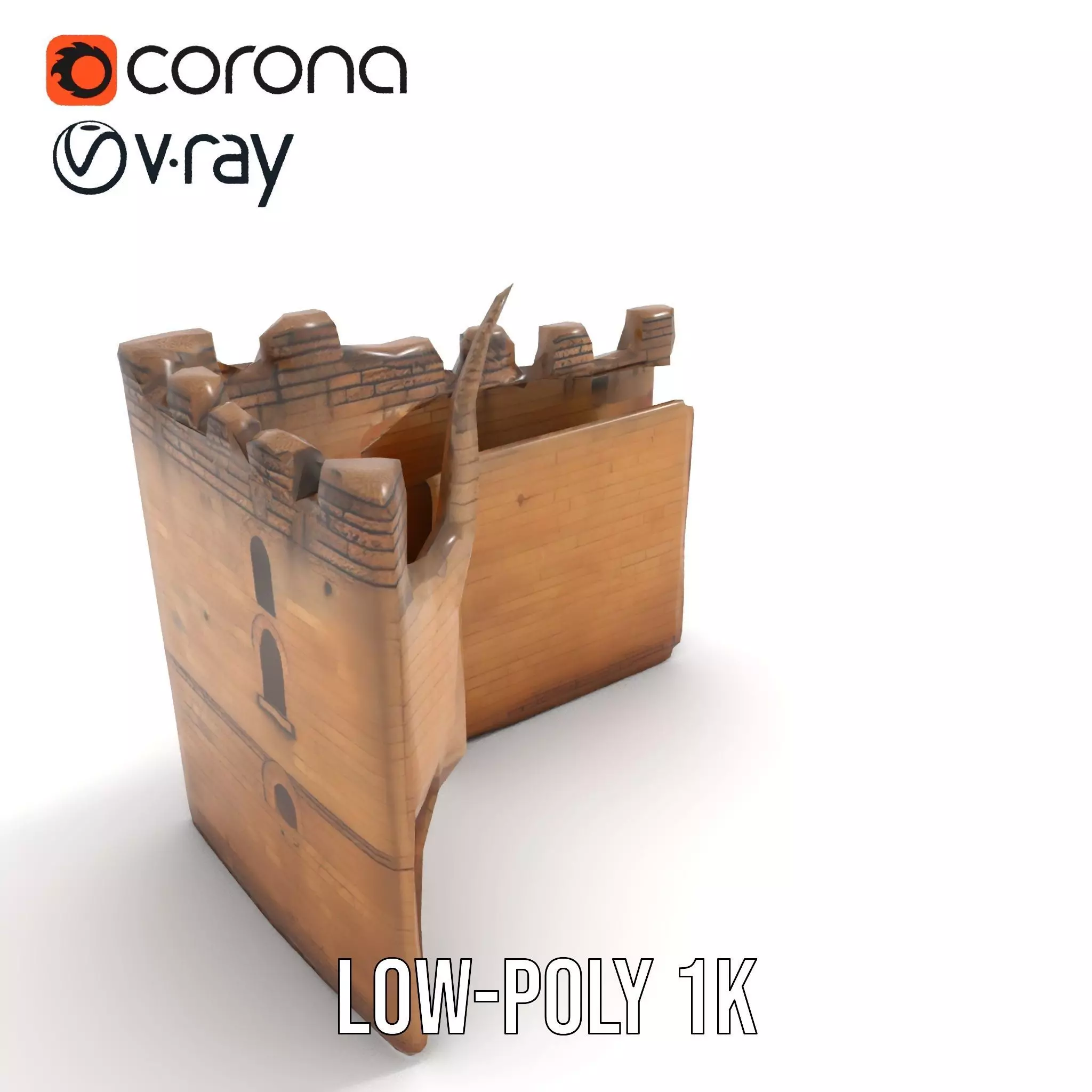 Medieval Stone Gate model pack Low-poly 3D model_9