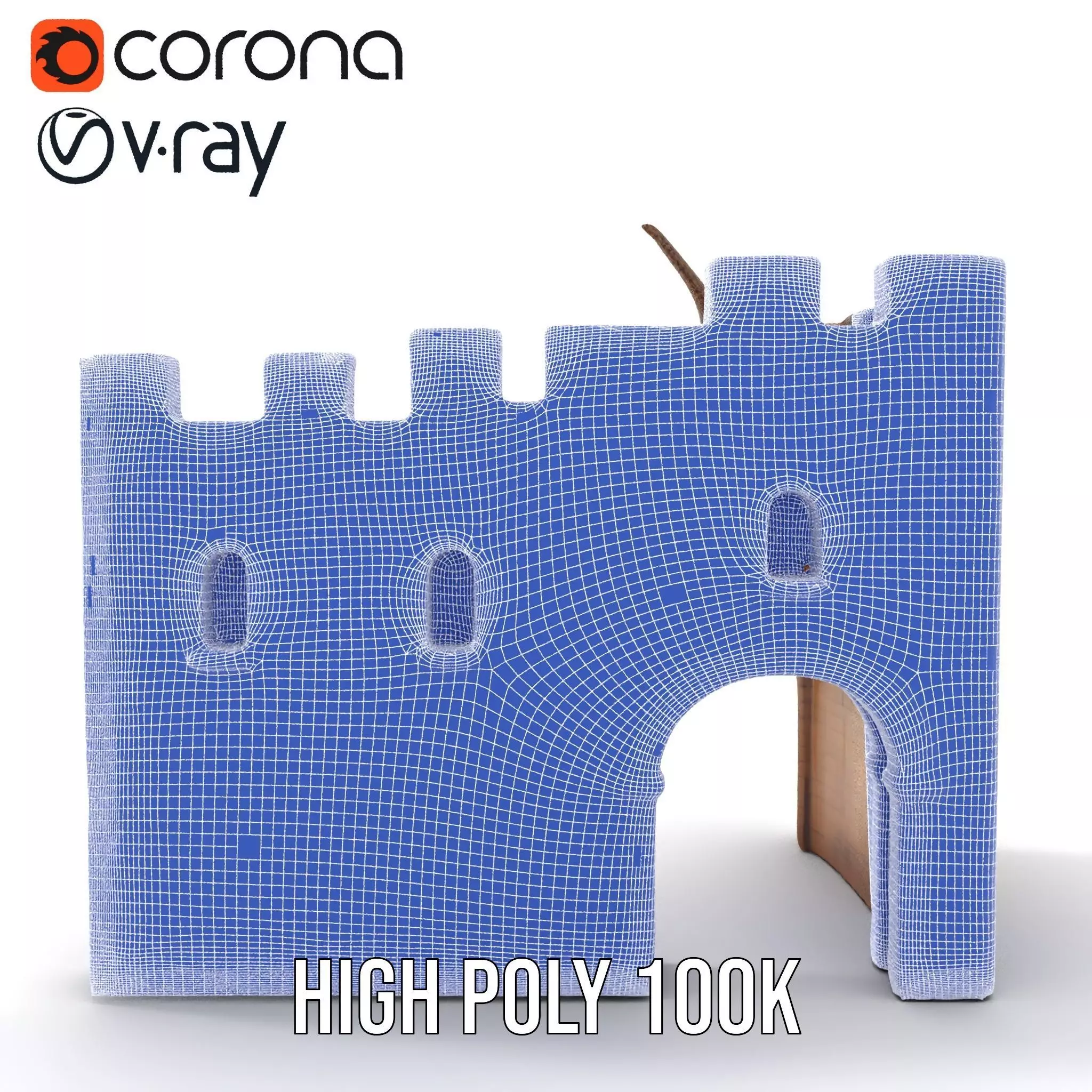 Medieval Stone Gate model pack Low-poly 3D model_34