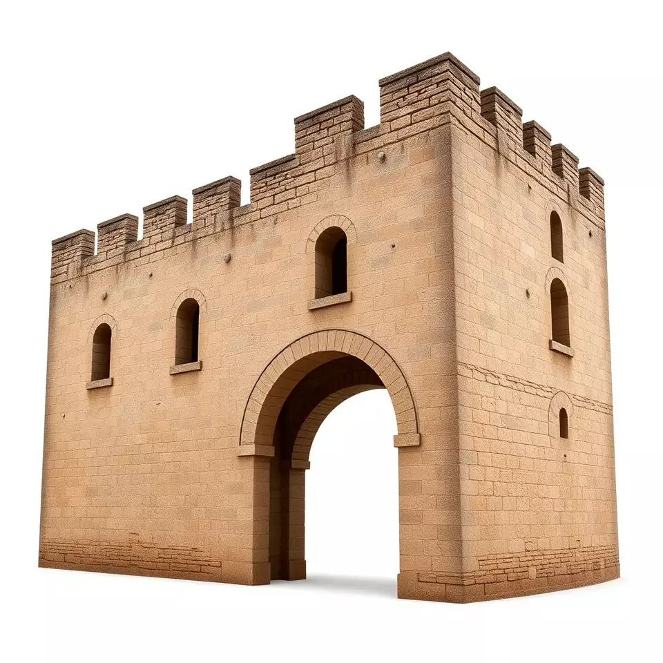 Medieval Stone Gate model pack Low-poly 3D model_2