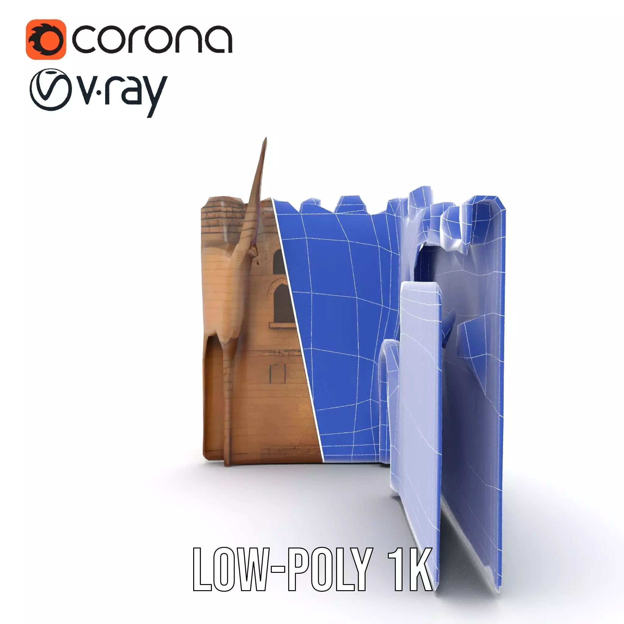 Medieval Stone Gate model pack Low-poly 3D model_25