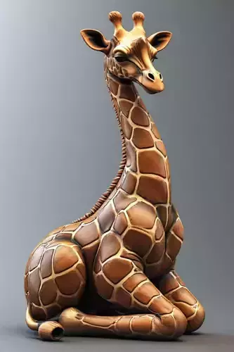 Golden Horizon Giraffe Sculpture