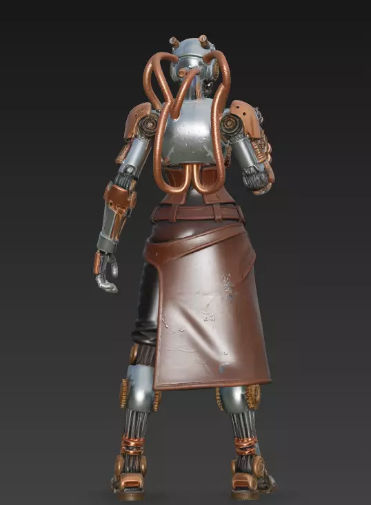 Steampunk Warrior in Monochrome 3D model_3