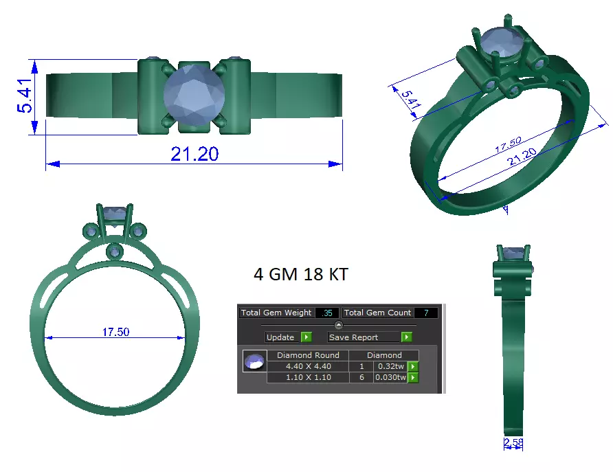 Women Ring Render 3dm STL OBJ FBX Details 3D print model_1
