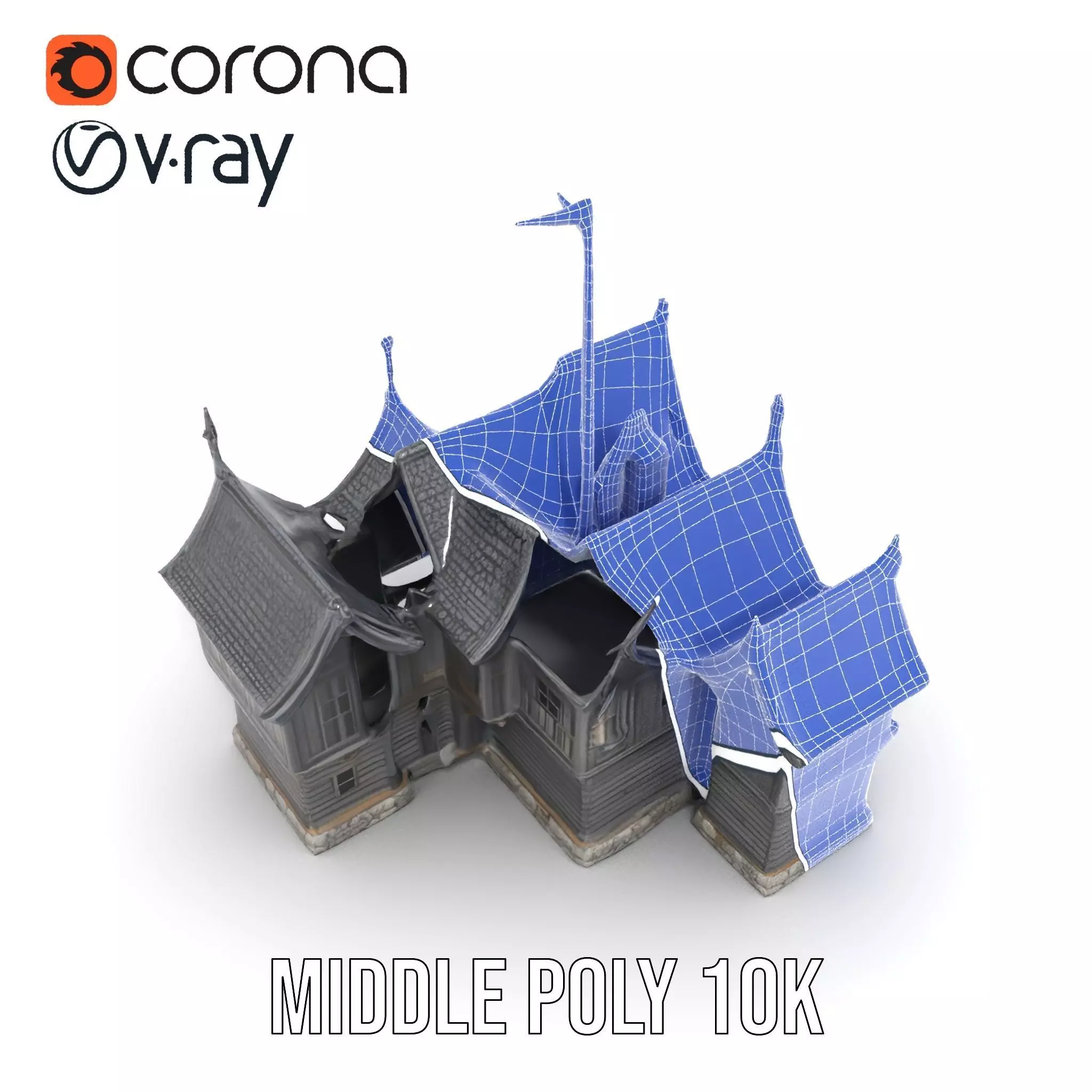 Gothic Mansion model pack Low-poly 3D model_24
