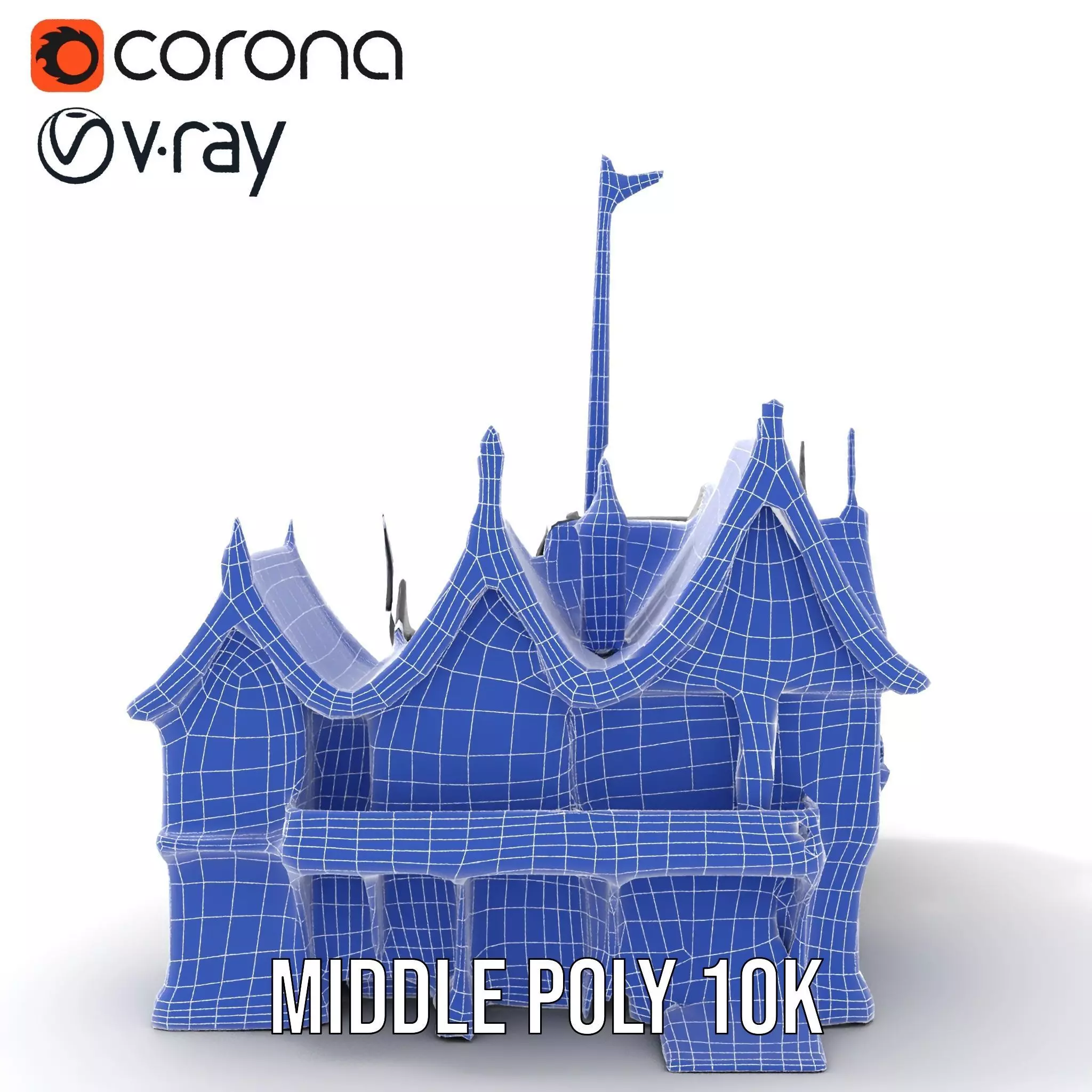 Gothic Mansion model pack Low-poly 3D model_29