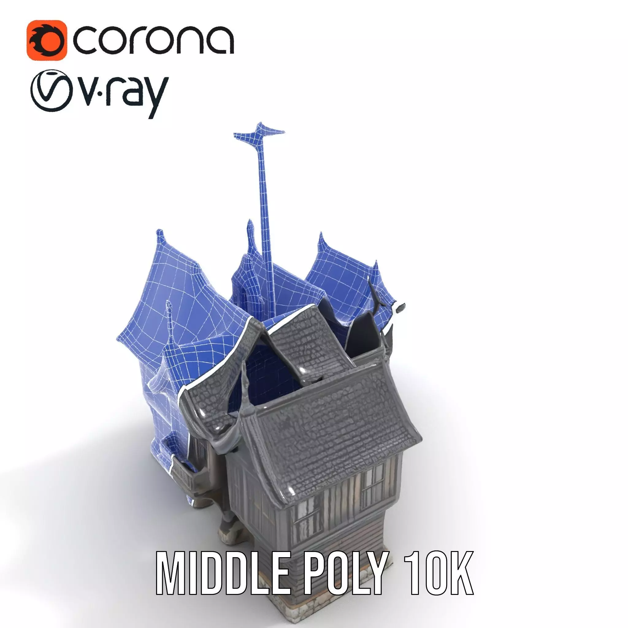 Gothic Mansion model pack Low-poly 3D model_13