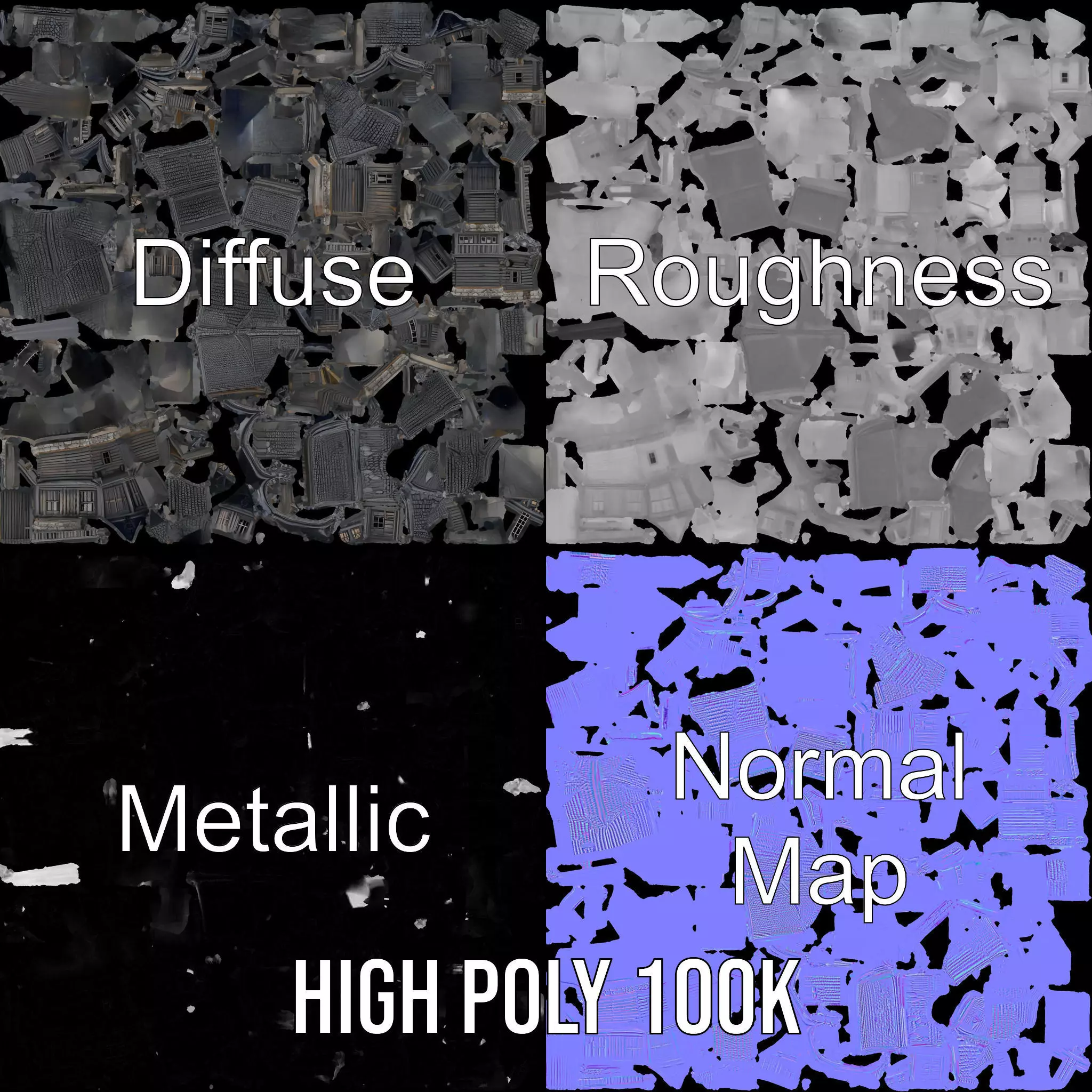 Gothic Mansion model pack Low-poly 3D model_3