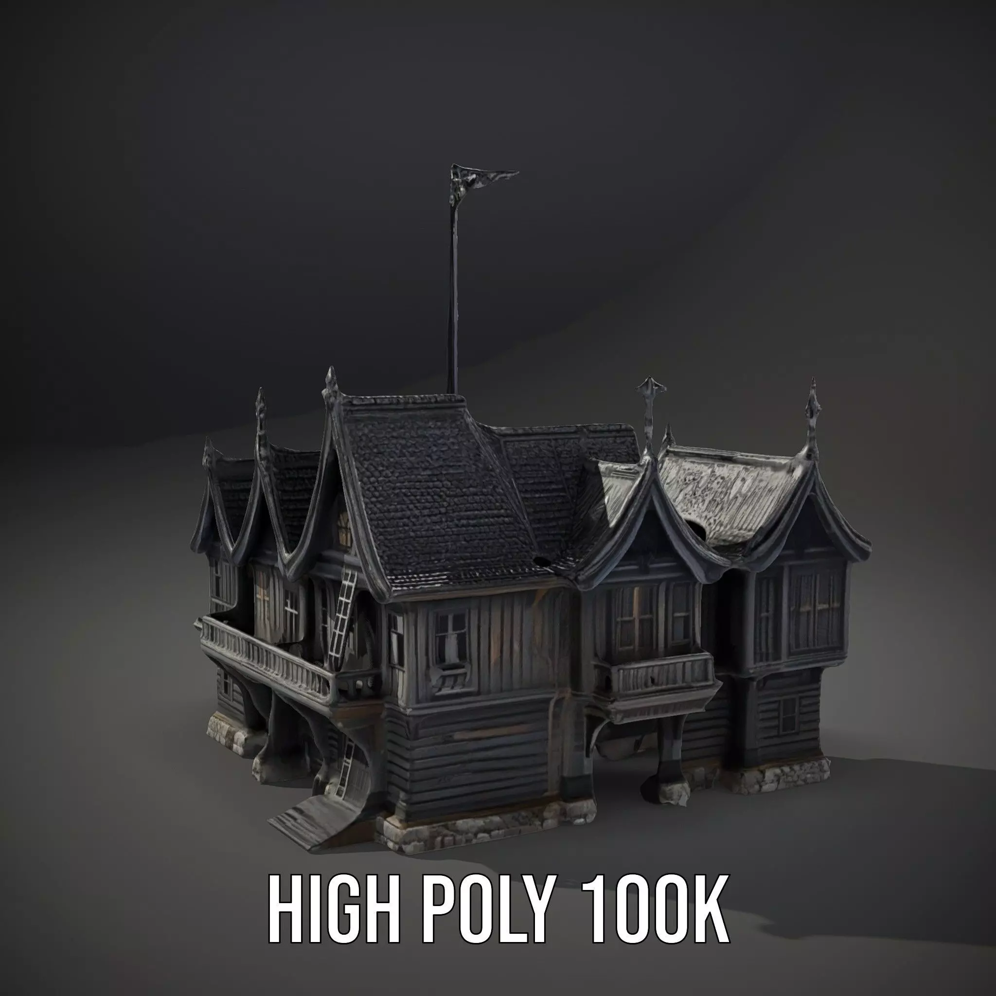 Gothic Mansion model pack Low-poly 3D model_10
