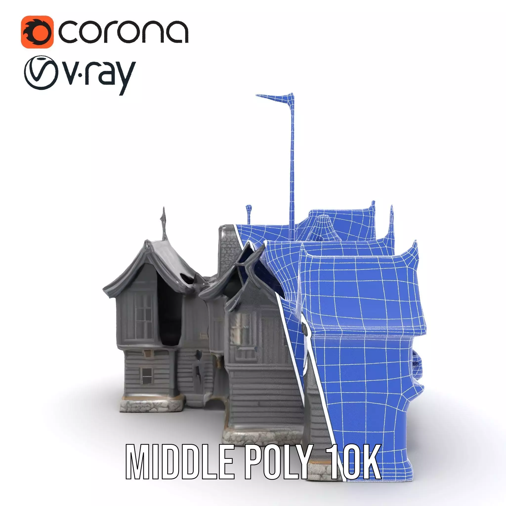 Gothic Mansion model pack Low-poly 3D model_26