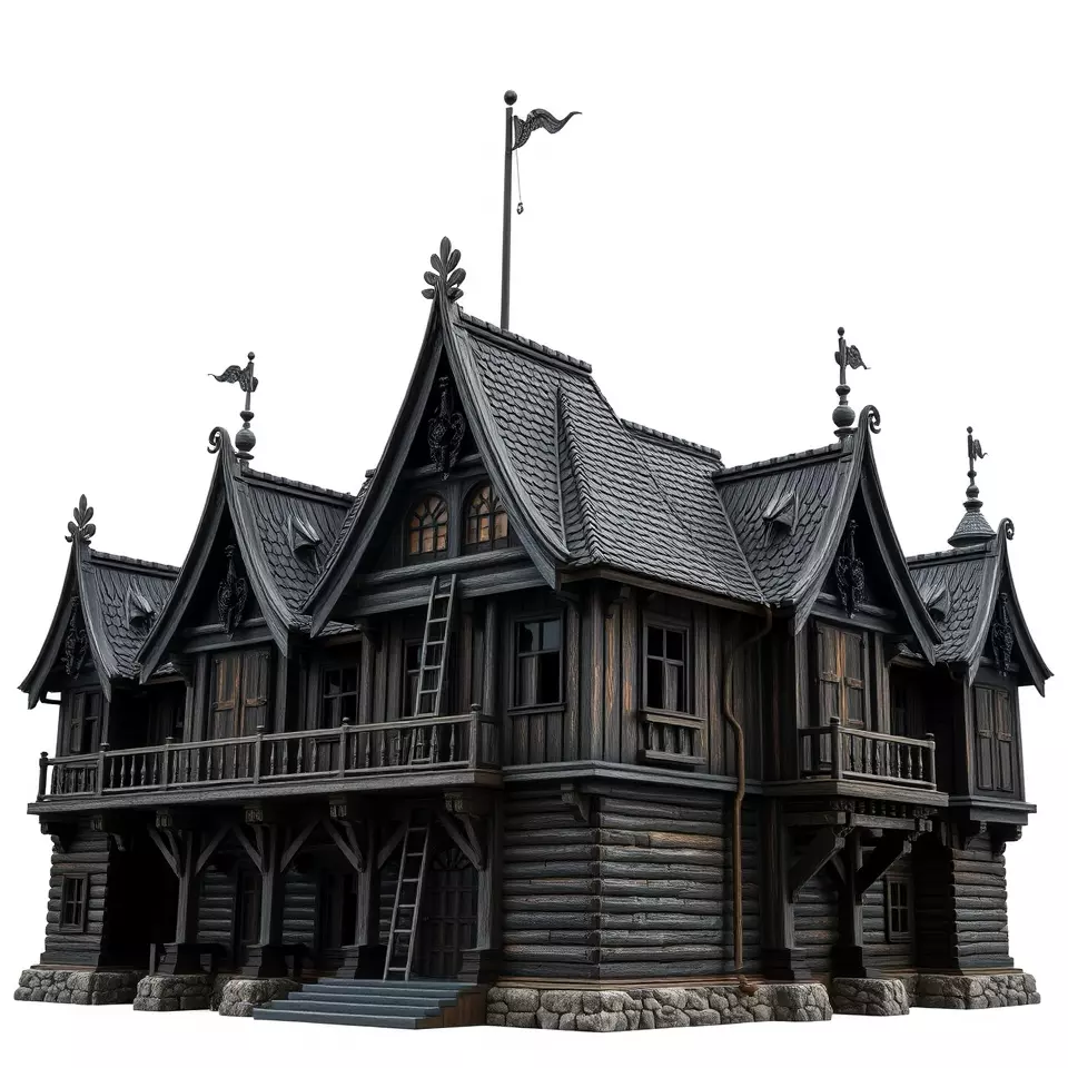 Gothic Mansion model pack Low-poly 3D model_2