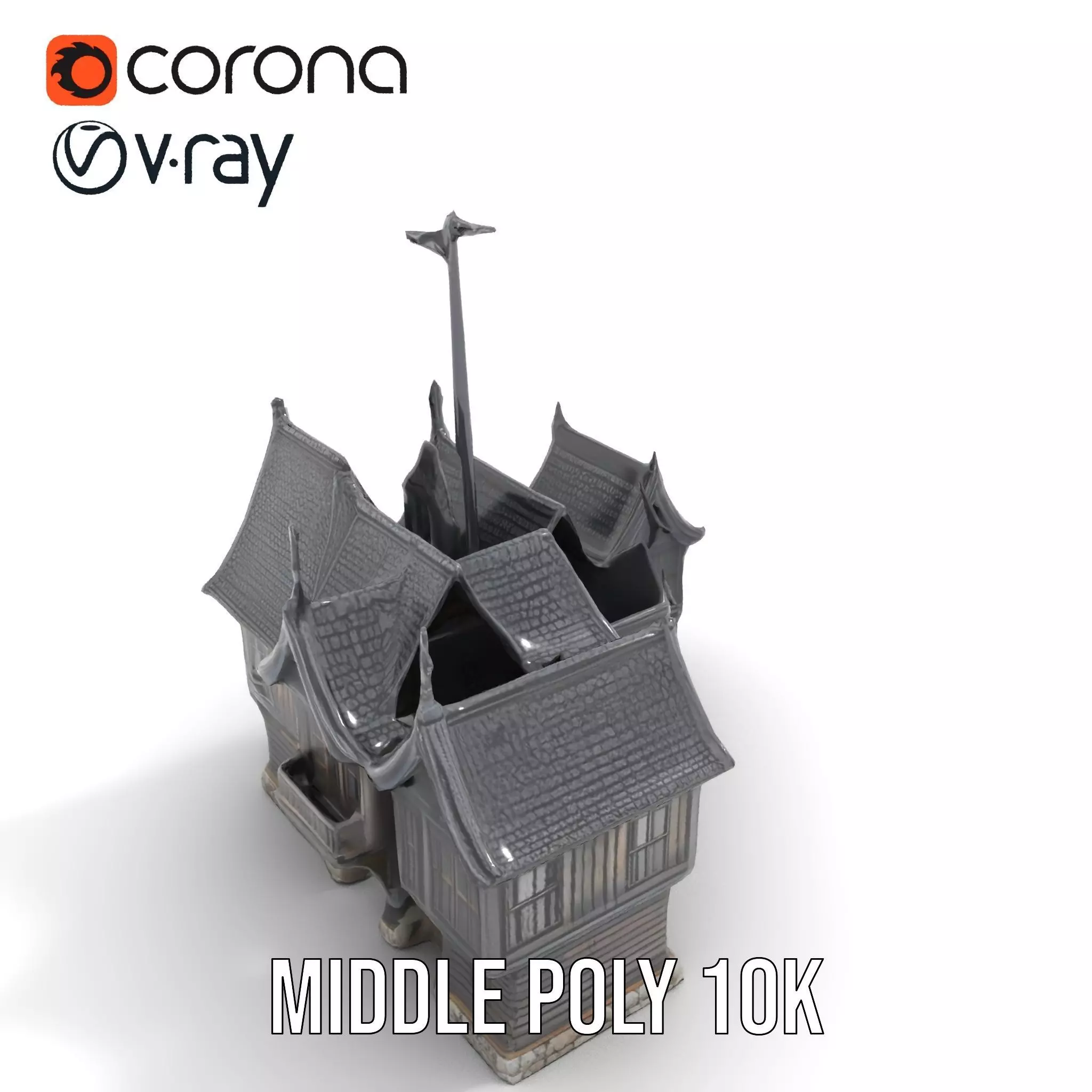 Gothic Mansion model pack Low-poly 3D model_11