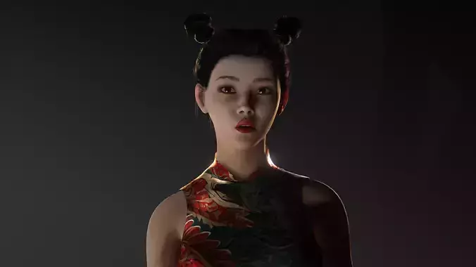 The Silk Dragon Elegant Asian Woman 3D Character Fully Rigged
