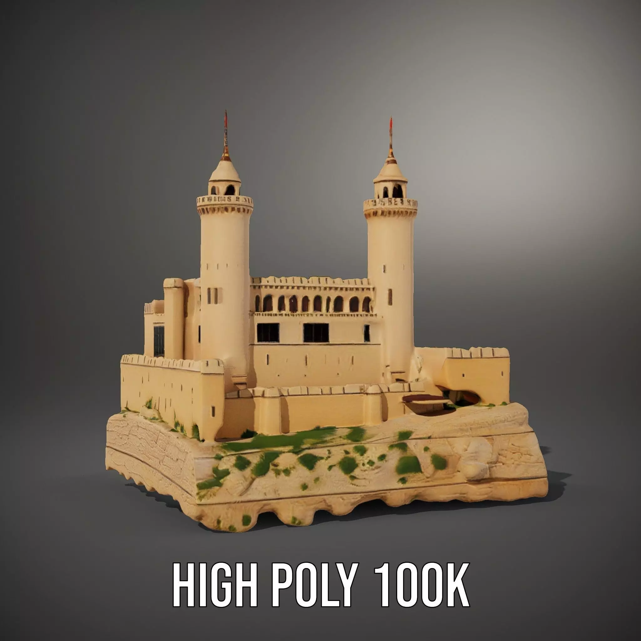Majestic Castle Fortress model pack Low-poly 3D model_8
