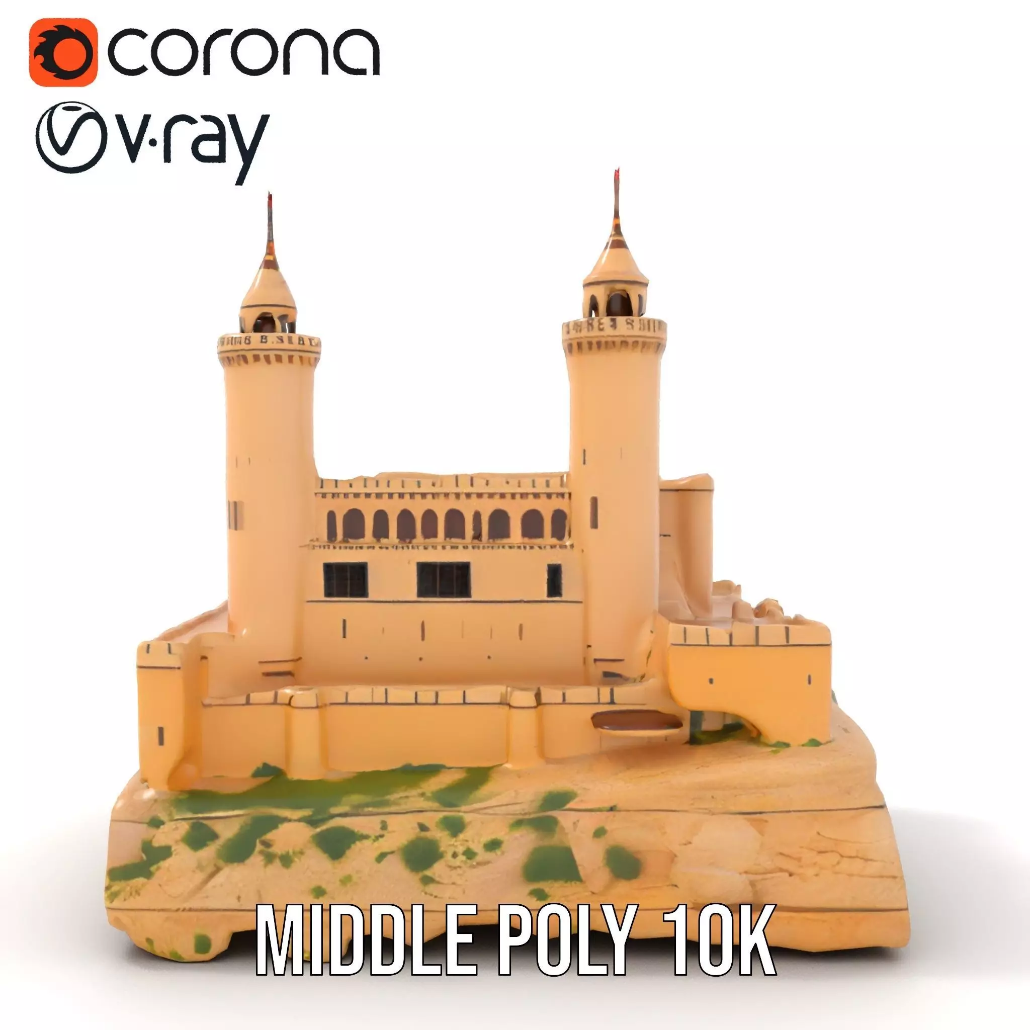 Majestic Castle Fortress model pack Low-poly 3D model_15