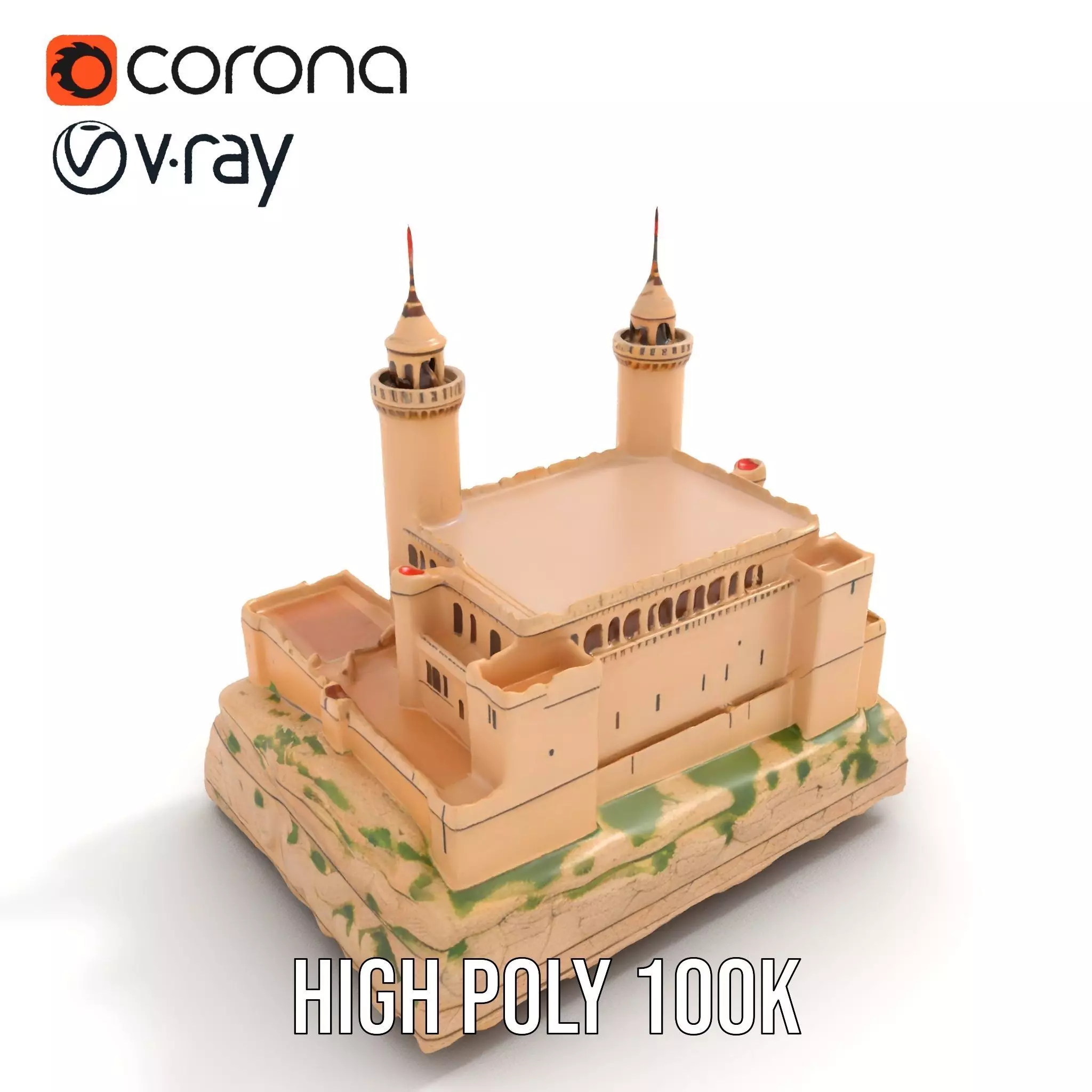 Majestic Castle Fortress model pack Low-poly 3D model_23