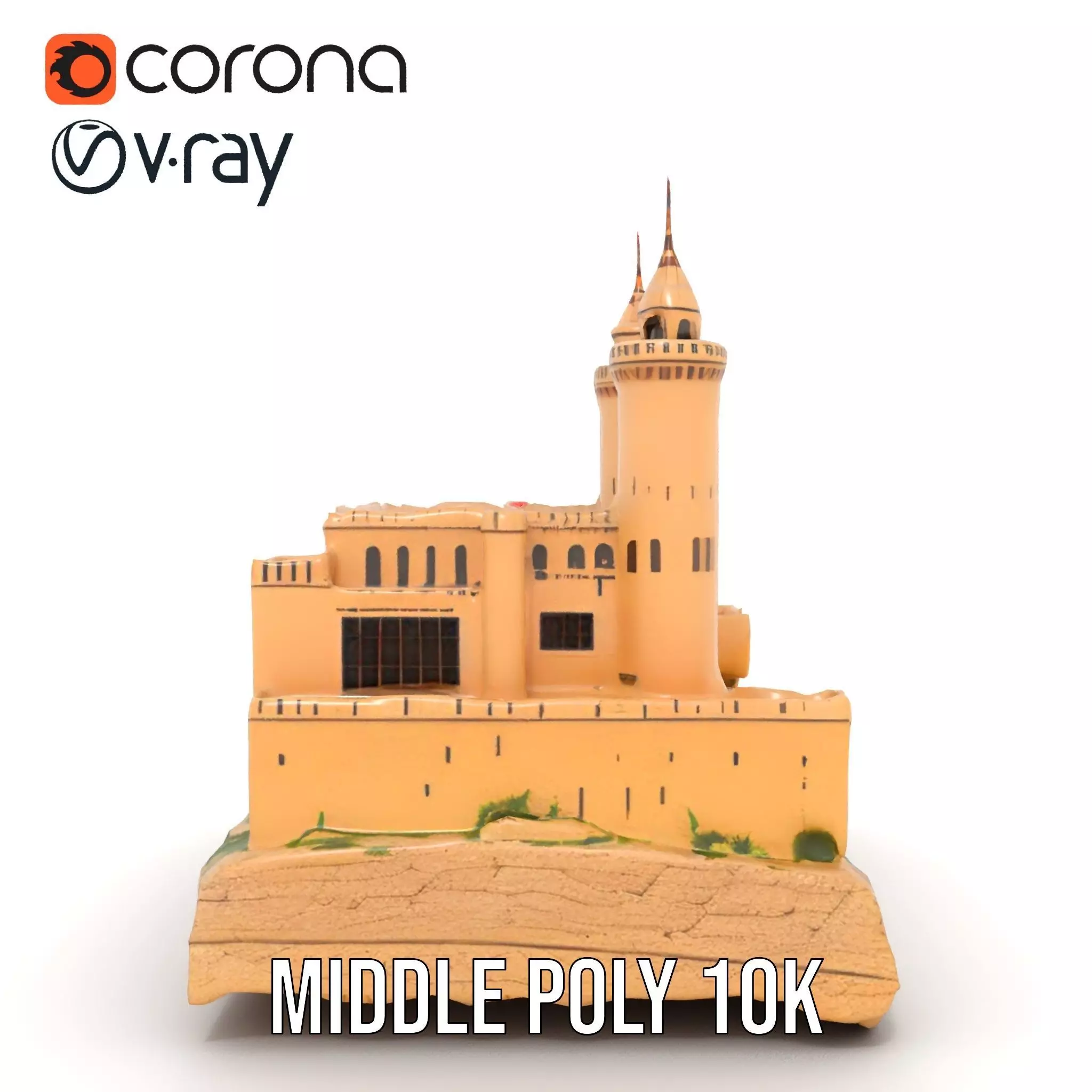 Majestic Castle Fortress model pack Low-poly 3D model_5
