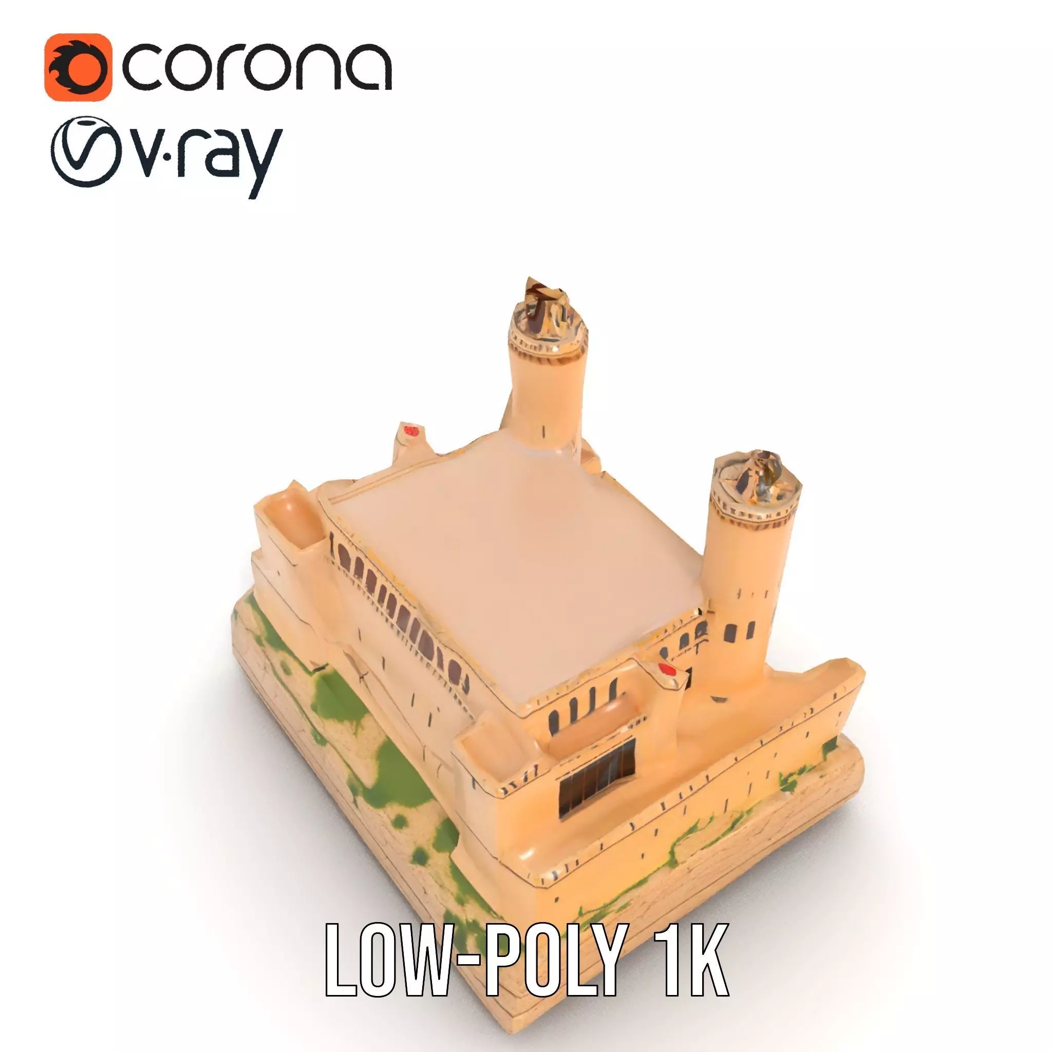 Majestic Castle Fortress model pack Low-poly 3D model_14