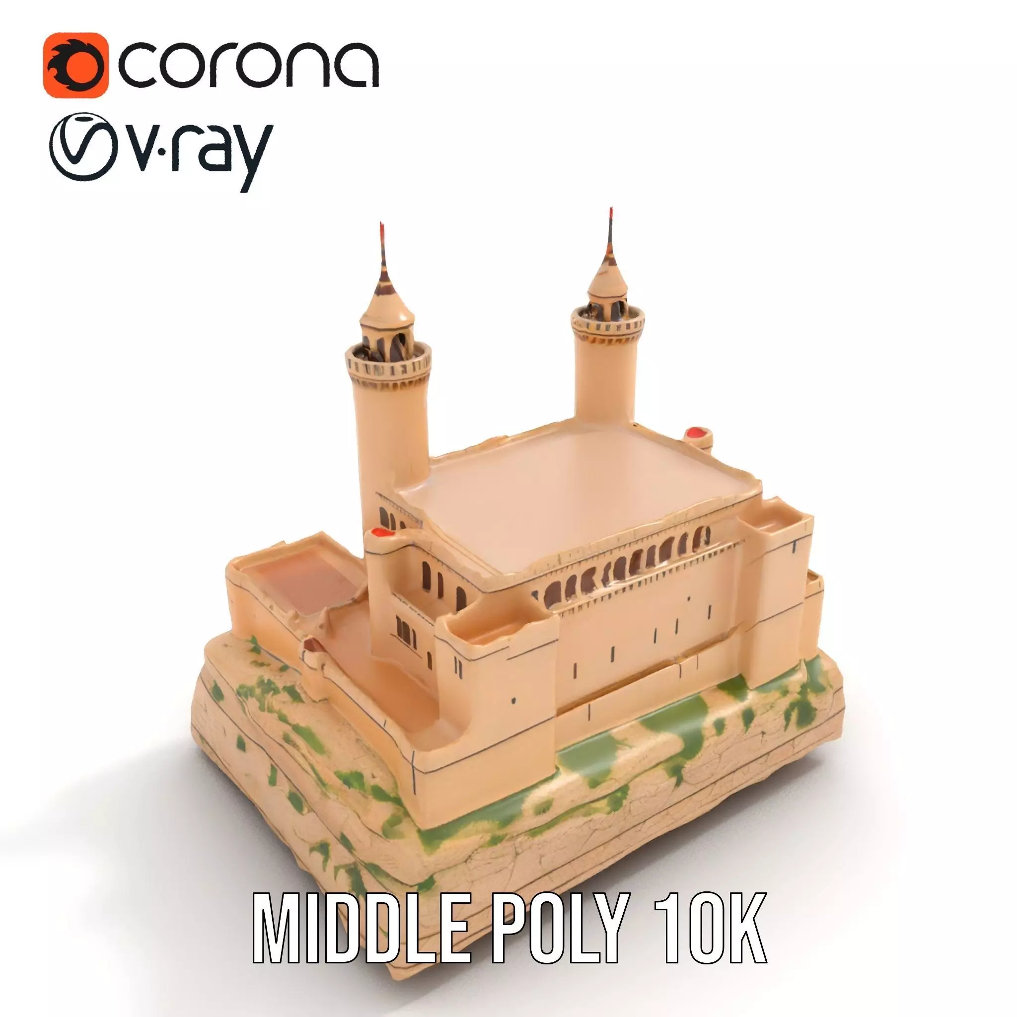 Majestic Castle Fortress model pack Low-poly 3D model_6