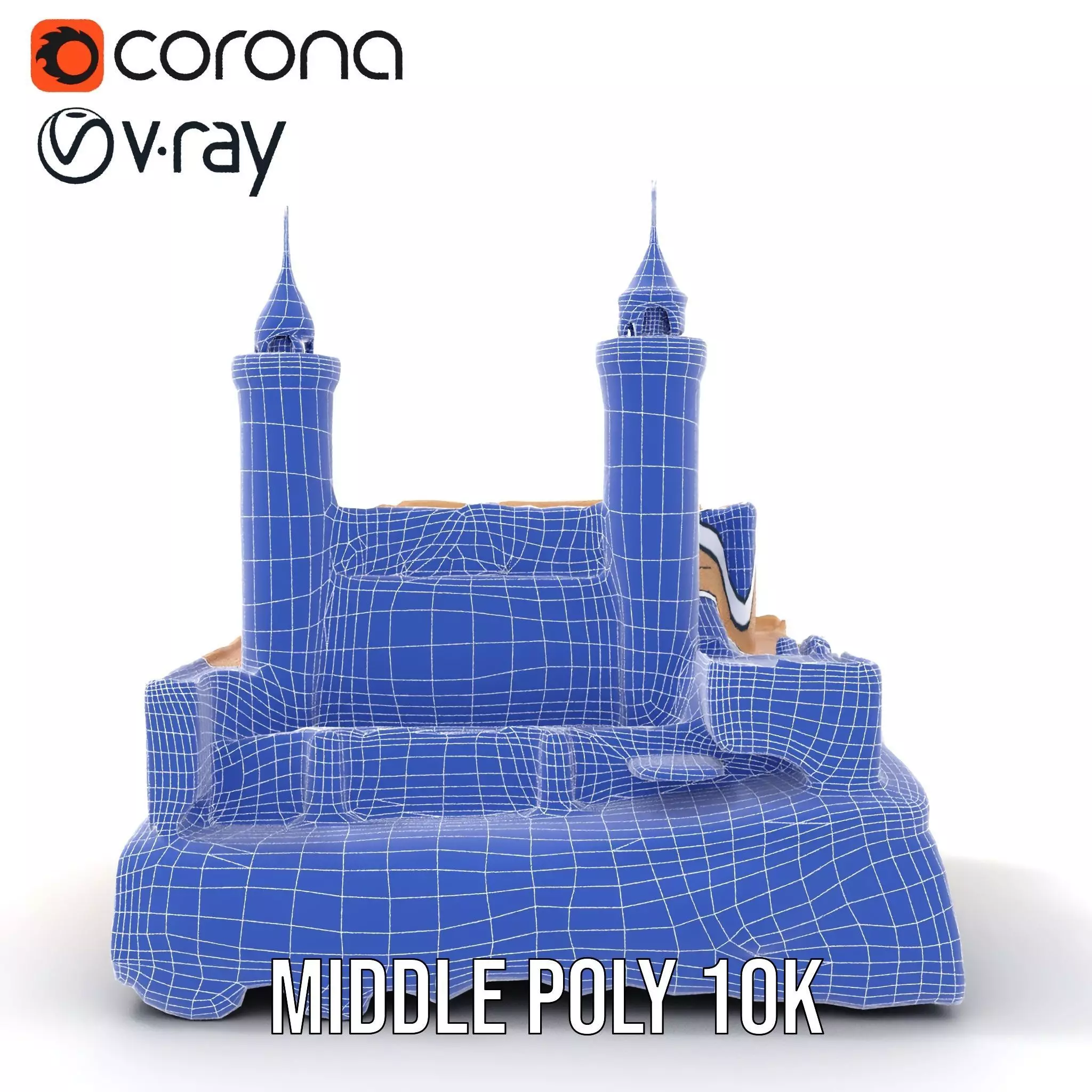 Majestic Castle Fortress model pack Low-poly 3D model_24